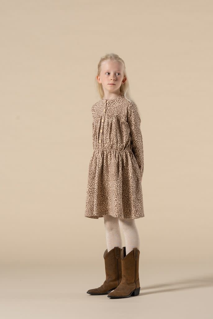 Midwaist dress sesame Leopard, House of Jamie