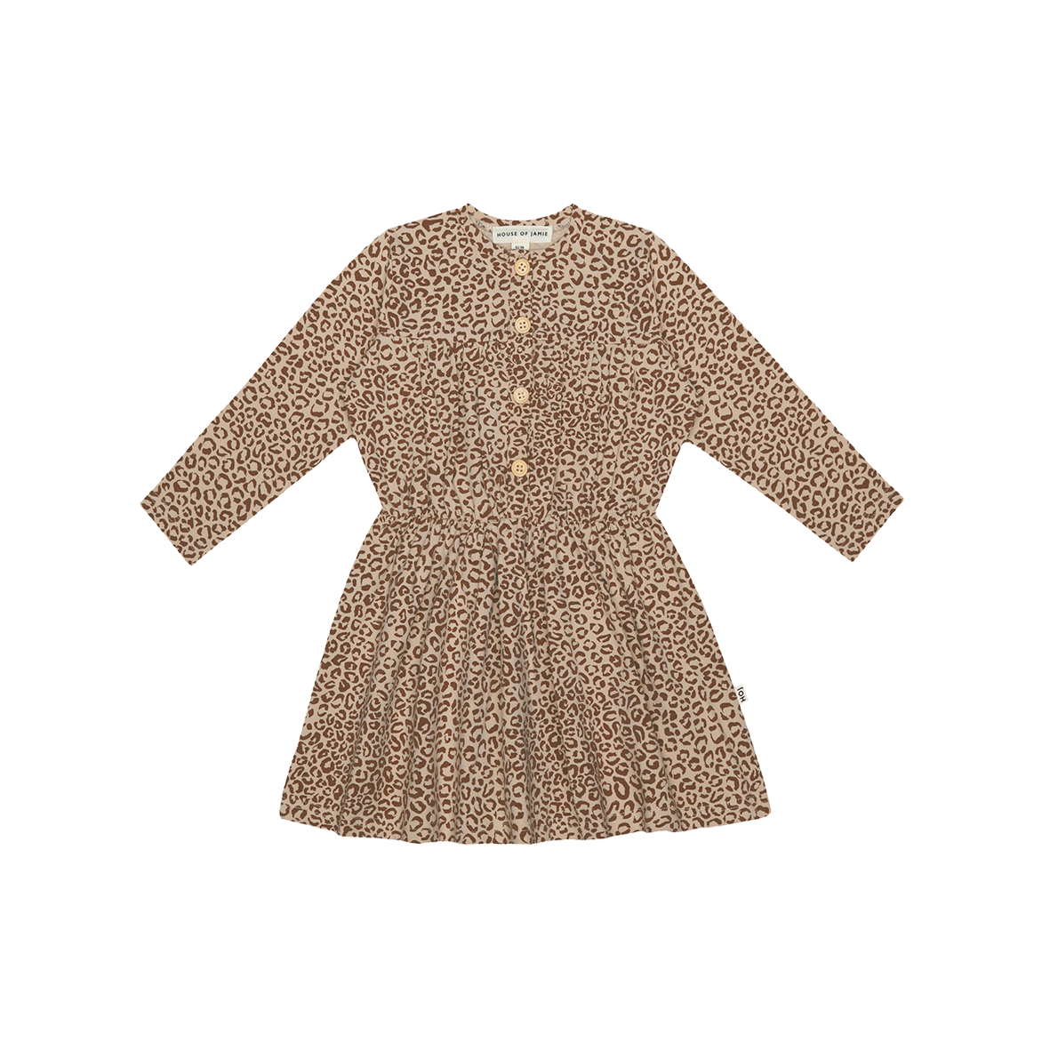 Midwaist dress sesame Leopard, House of Jamie