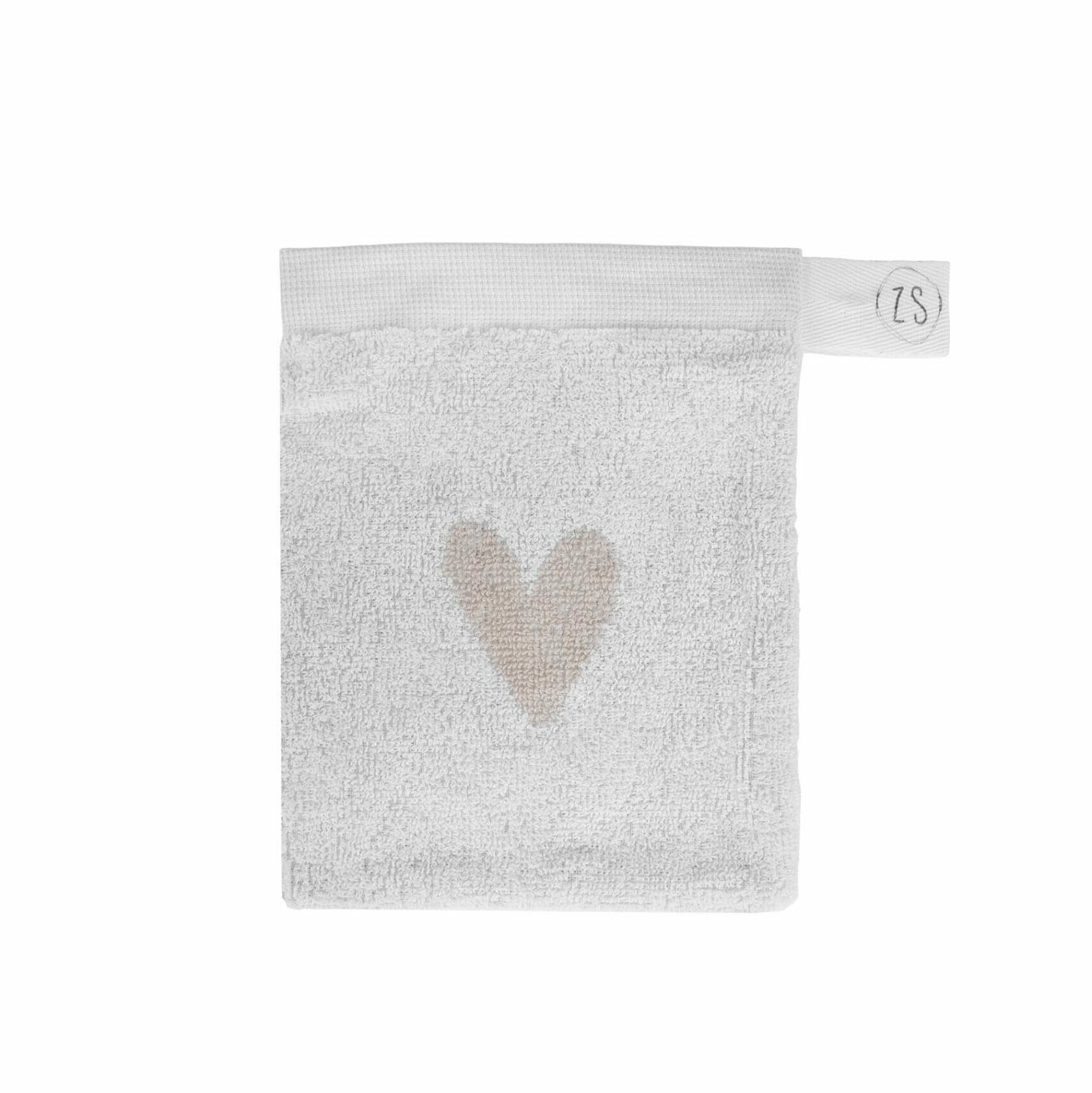 Washandje hartje wit zand, Zusss