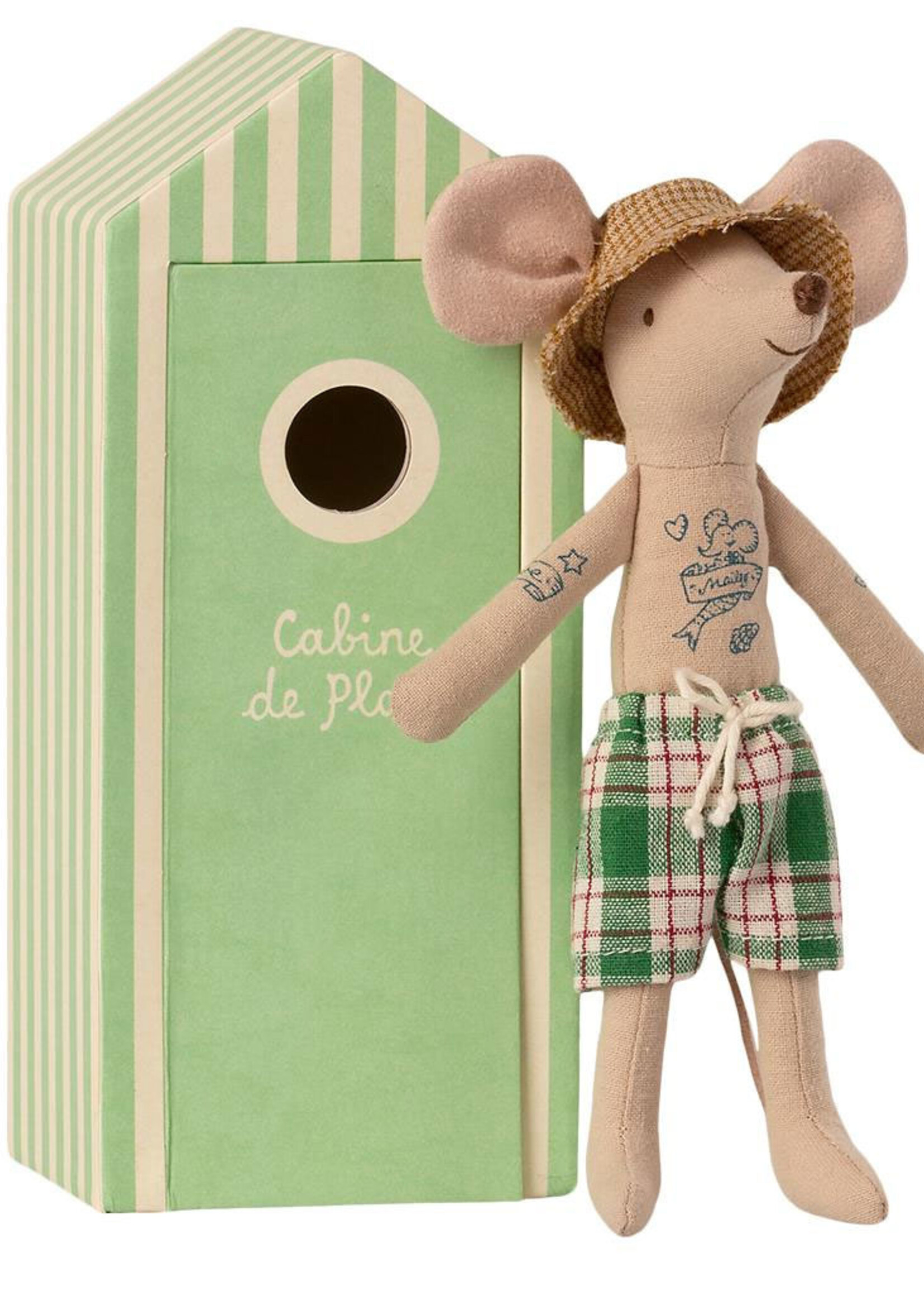 Maileg Beach mouse DAD in cabin, Maileg