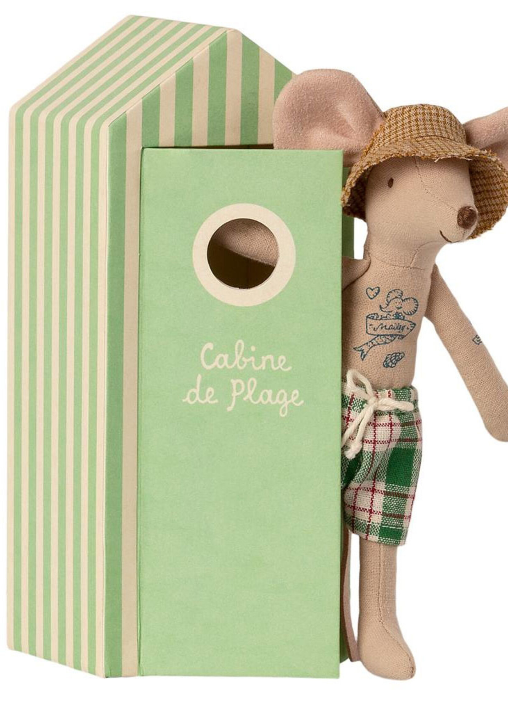 Maileg Beach mouse DAD in cabin, Maileg