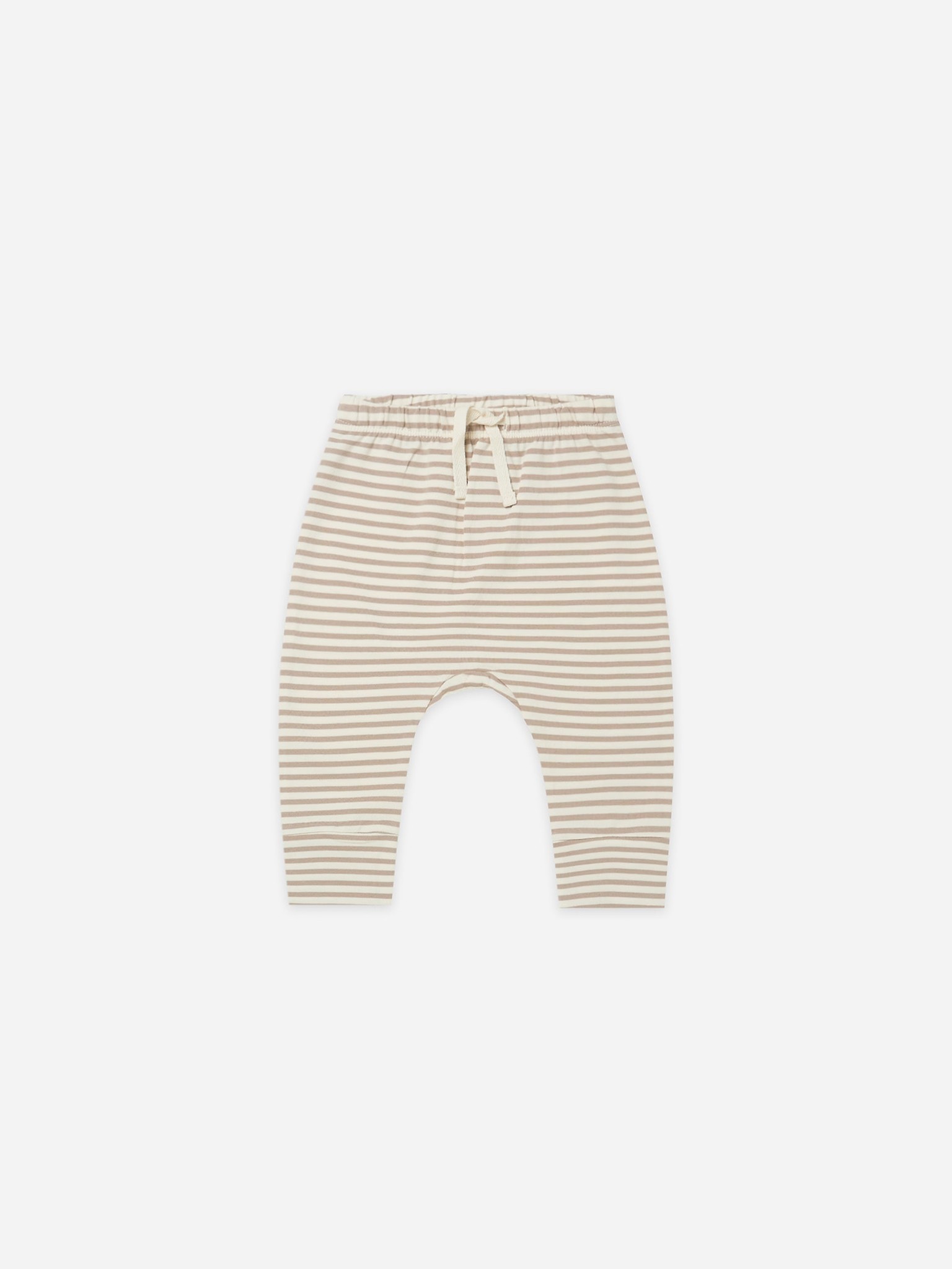 Drawstring pants warm grey stripe, Quincy Mae