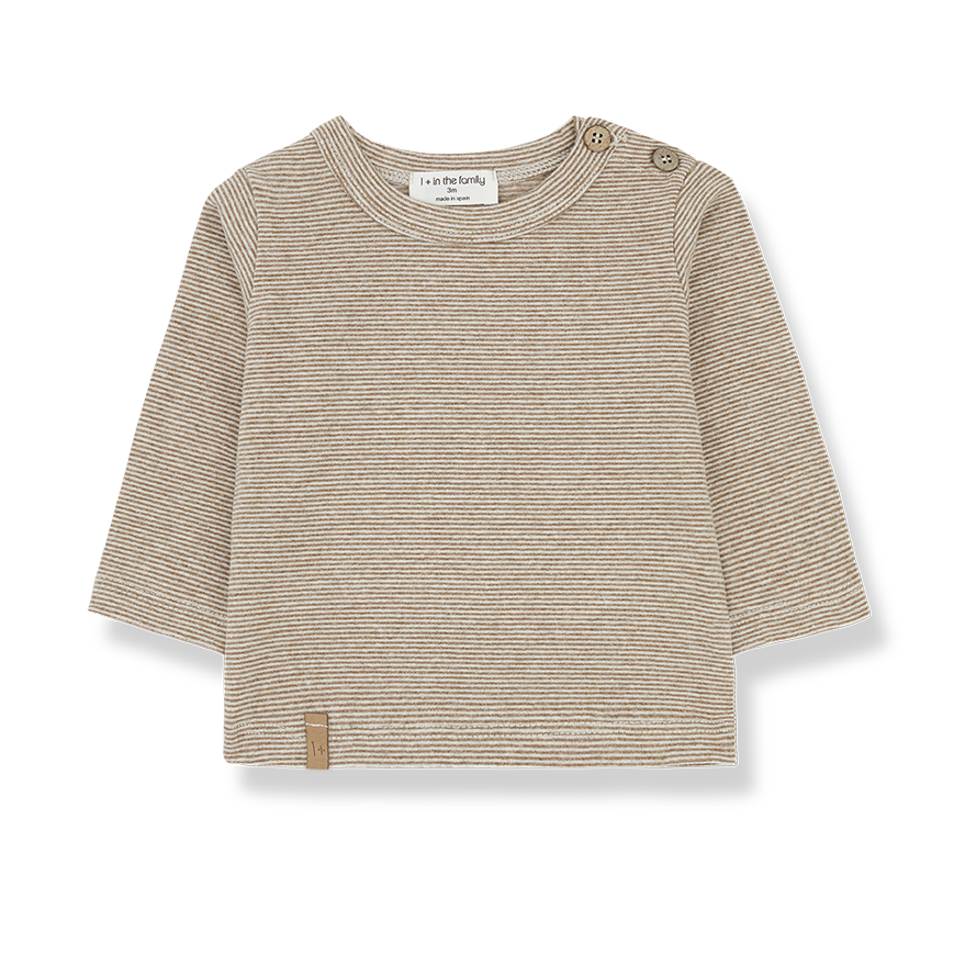 Longsleeve fine stripes OT caramel, 1 + in the family