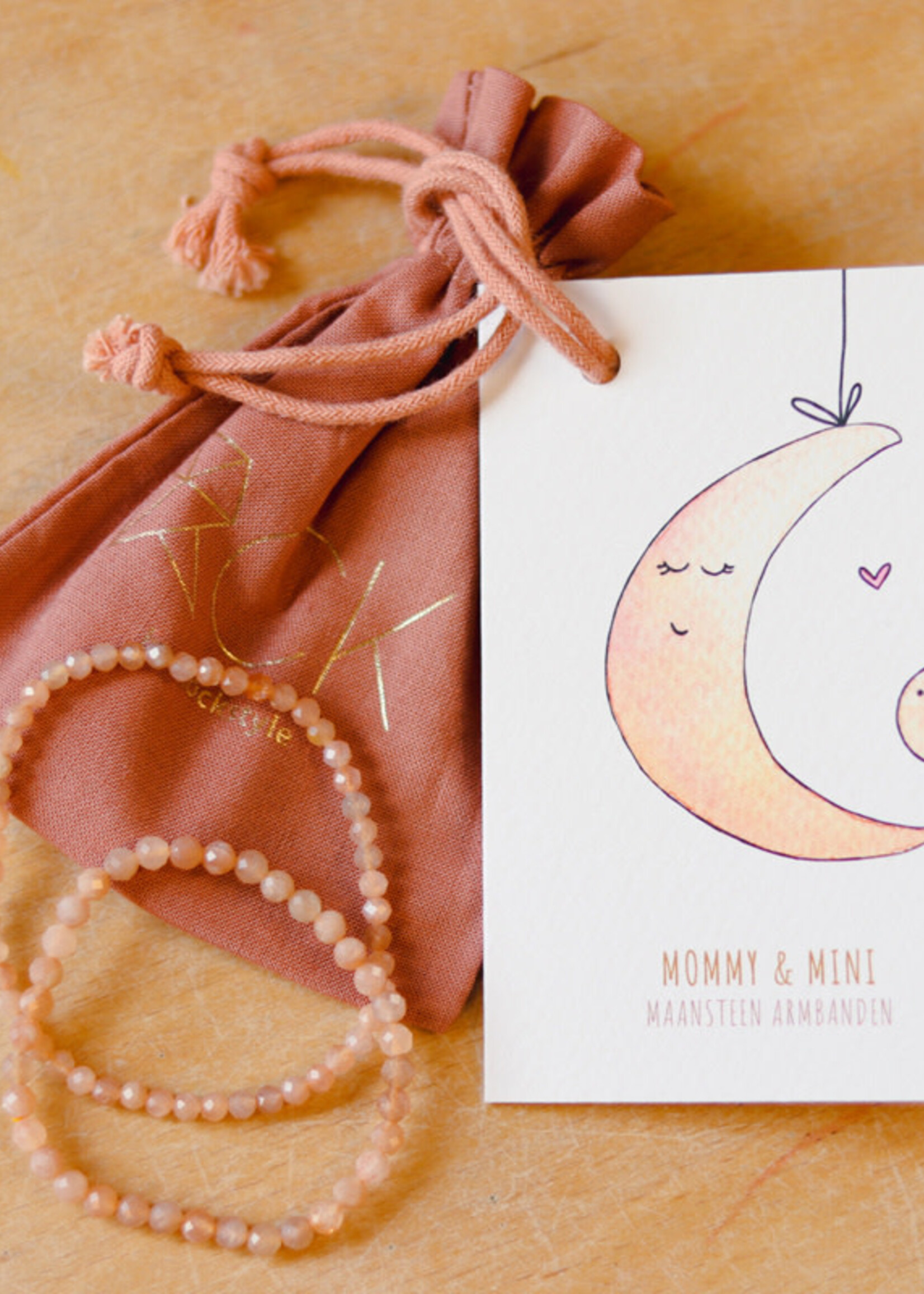 Rockstyle Mommy & Mini maansteen armband set