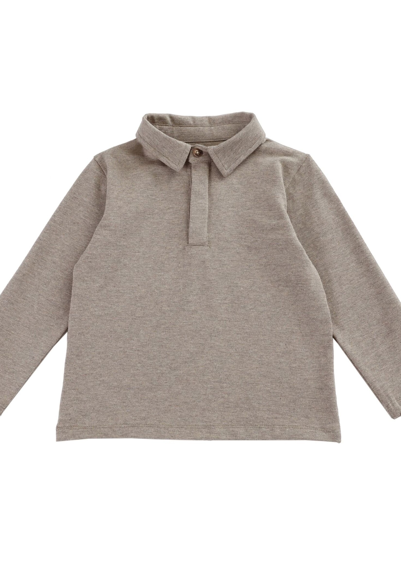 Bartus blouse warm grey melange, Donsje