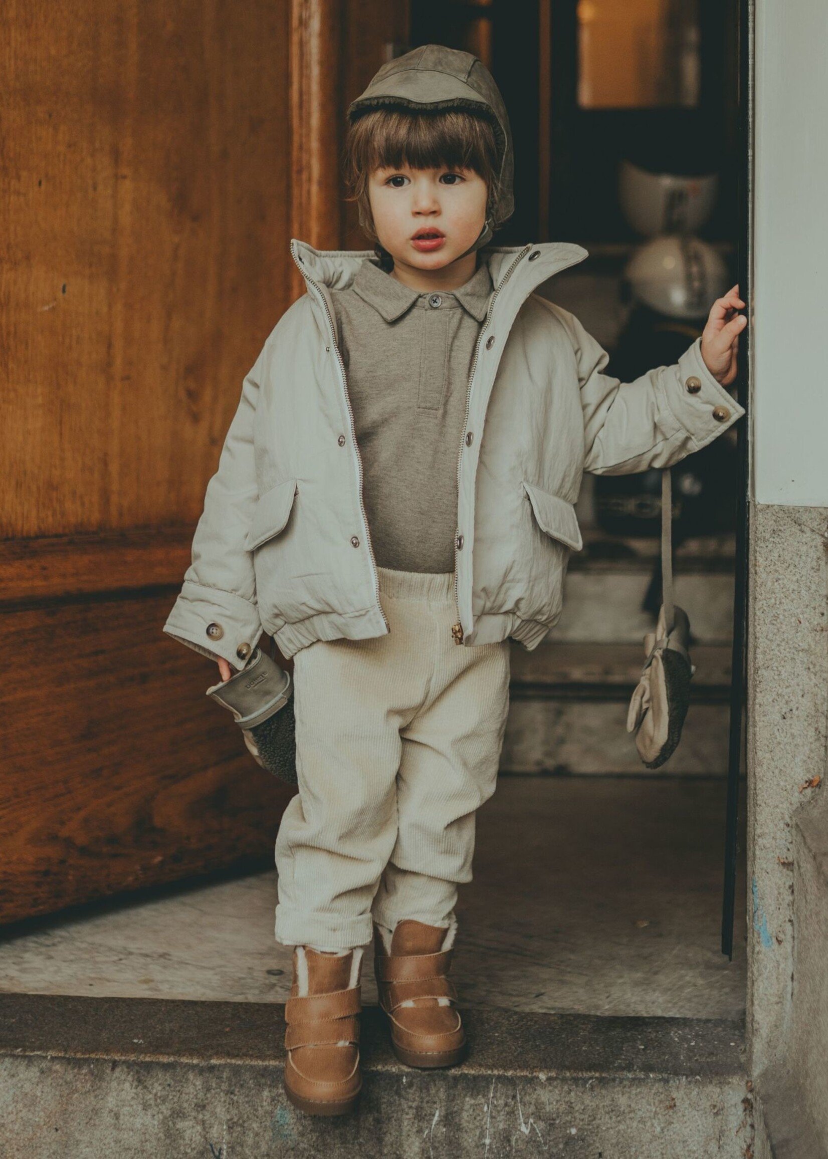 Bartus blouse warm grey melange, Donsje