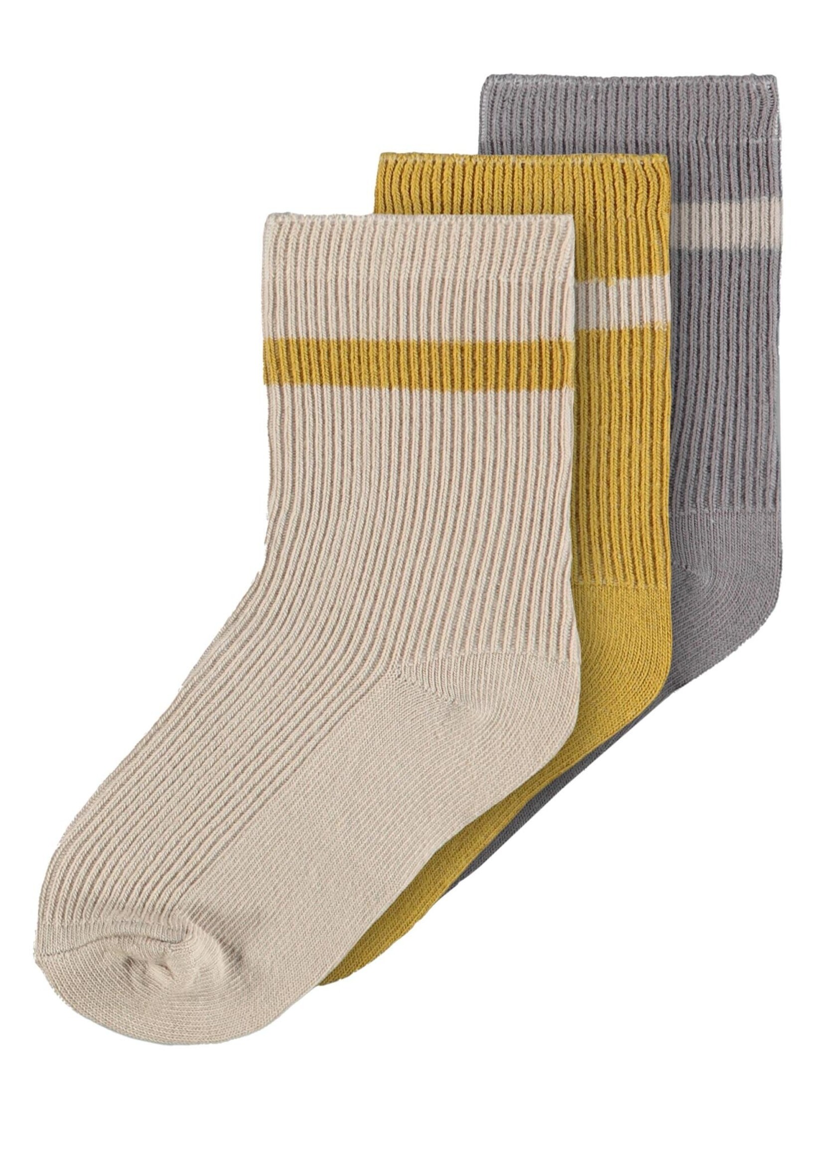 Lil Atelier 3 pack socks stripe quiet shade, Lil Atelier
