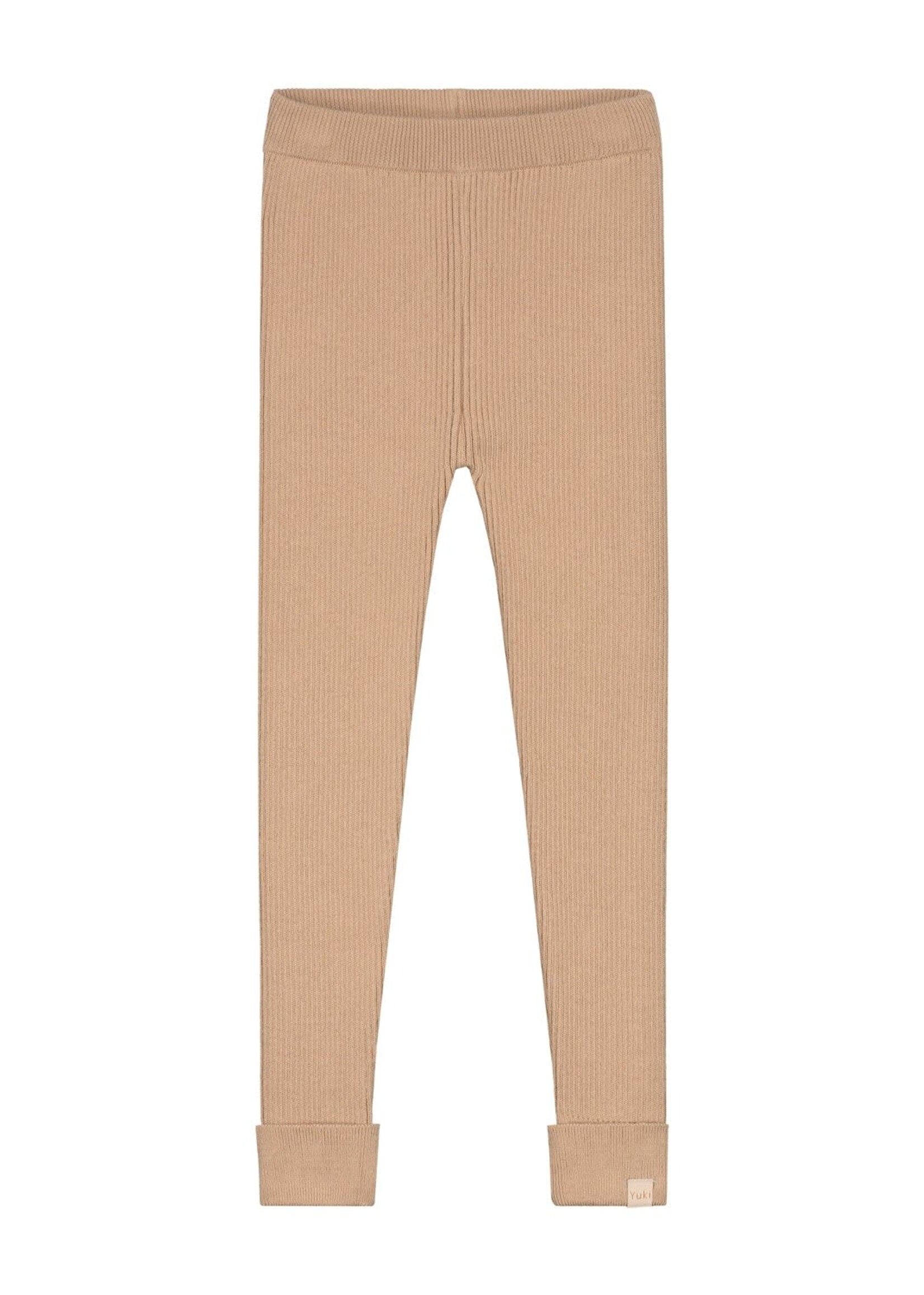 Yuki Yuki specials, knitted legging fine rib toffee, Yuki