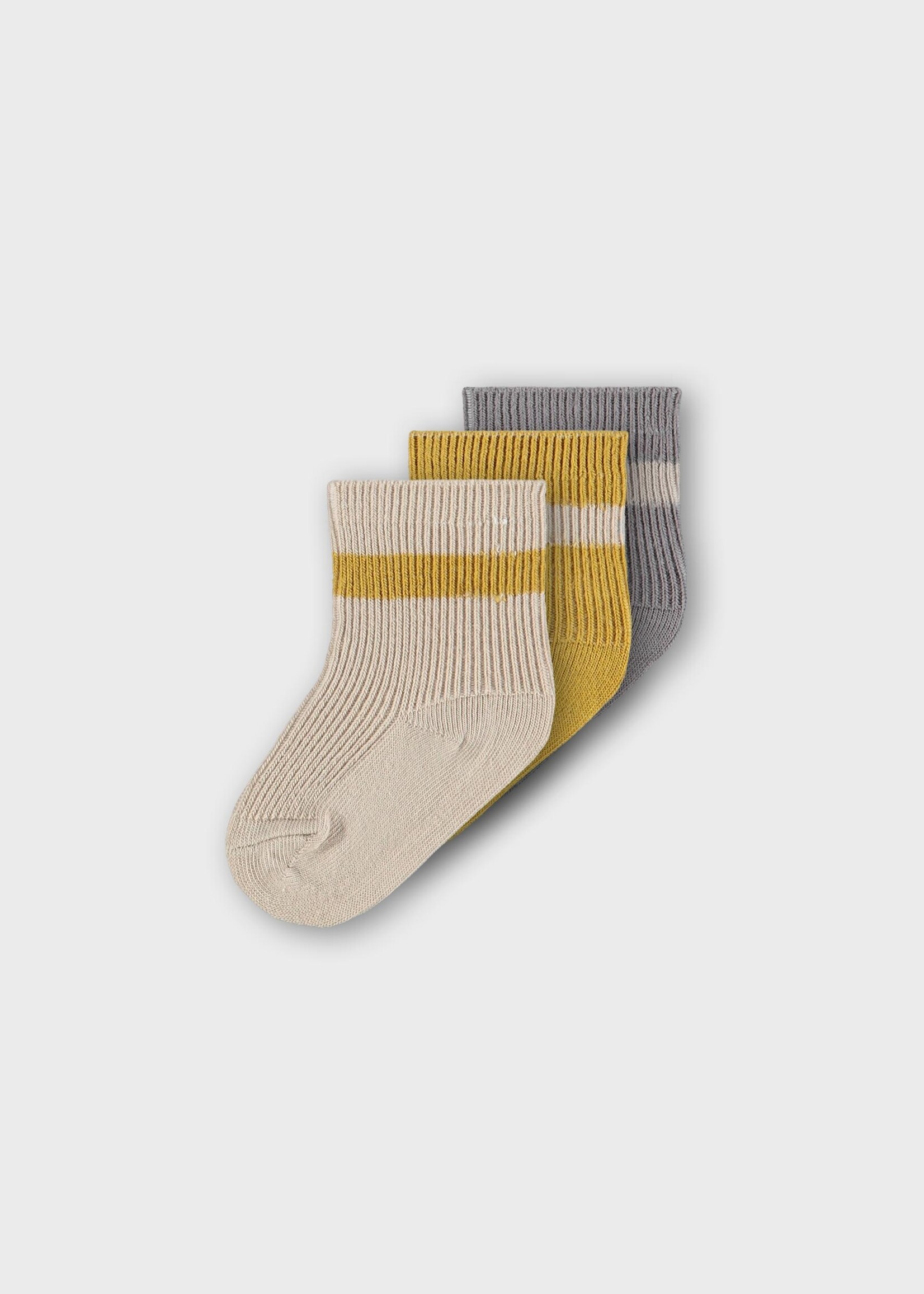 Lil Atelier 3 pack socks stripe quiet shade baby, Lil Atelier