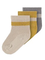 Lil Atelier 3 pack socks stripe quiet shade baby, Lil Atelier