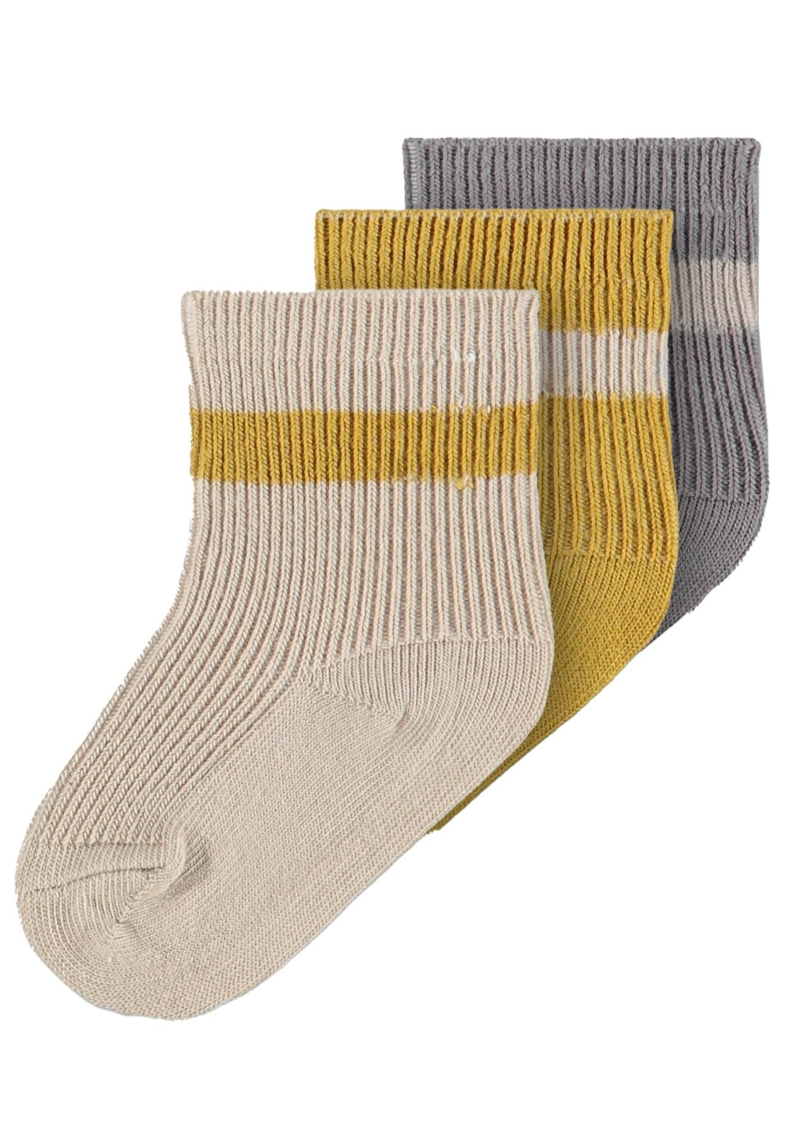 Lil Atelier 3 pack socks stripe quiet shade baby, Lil Atelier