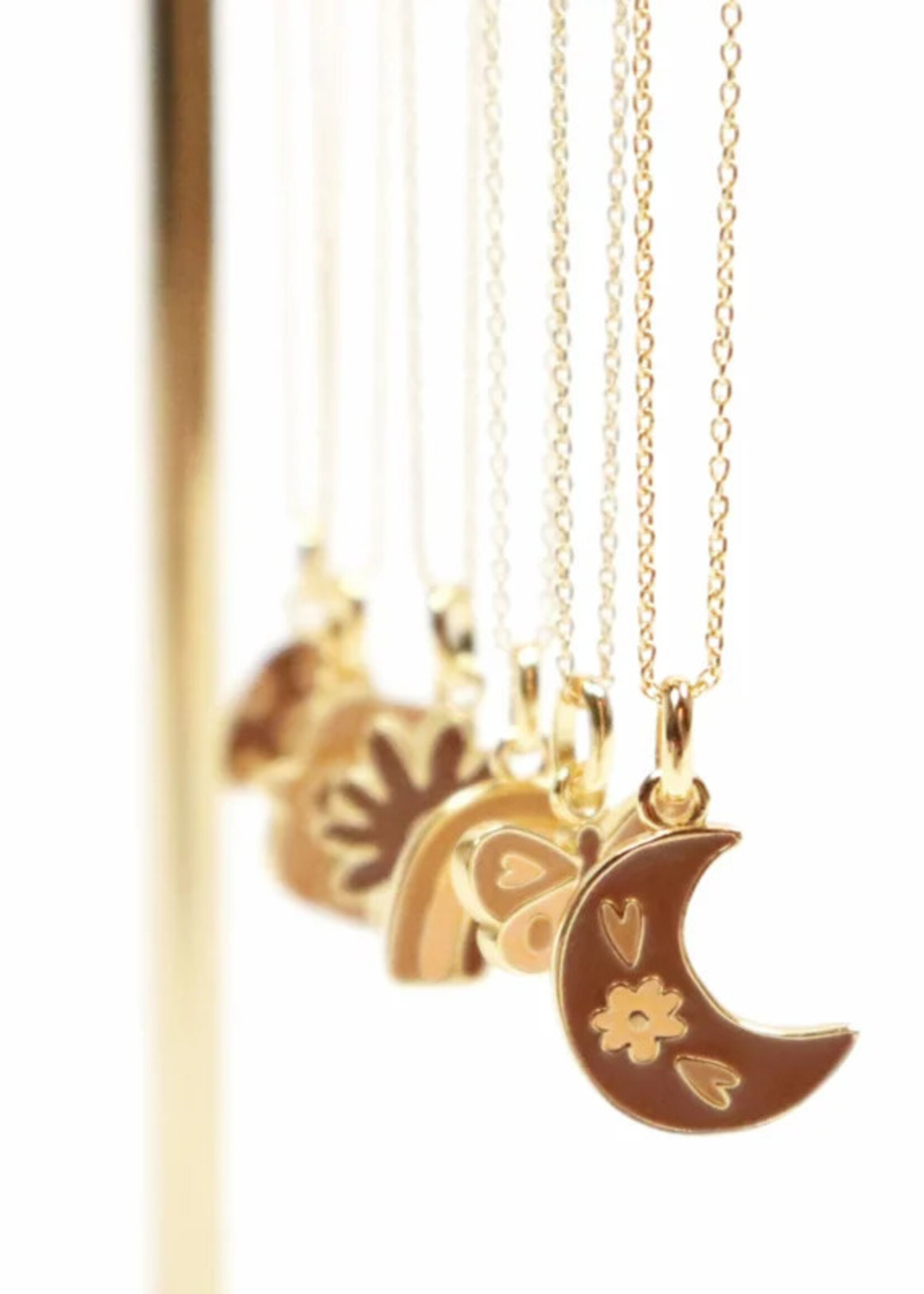 Van Pauline Necklace gold enamel moon, VanPauline