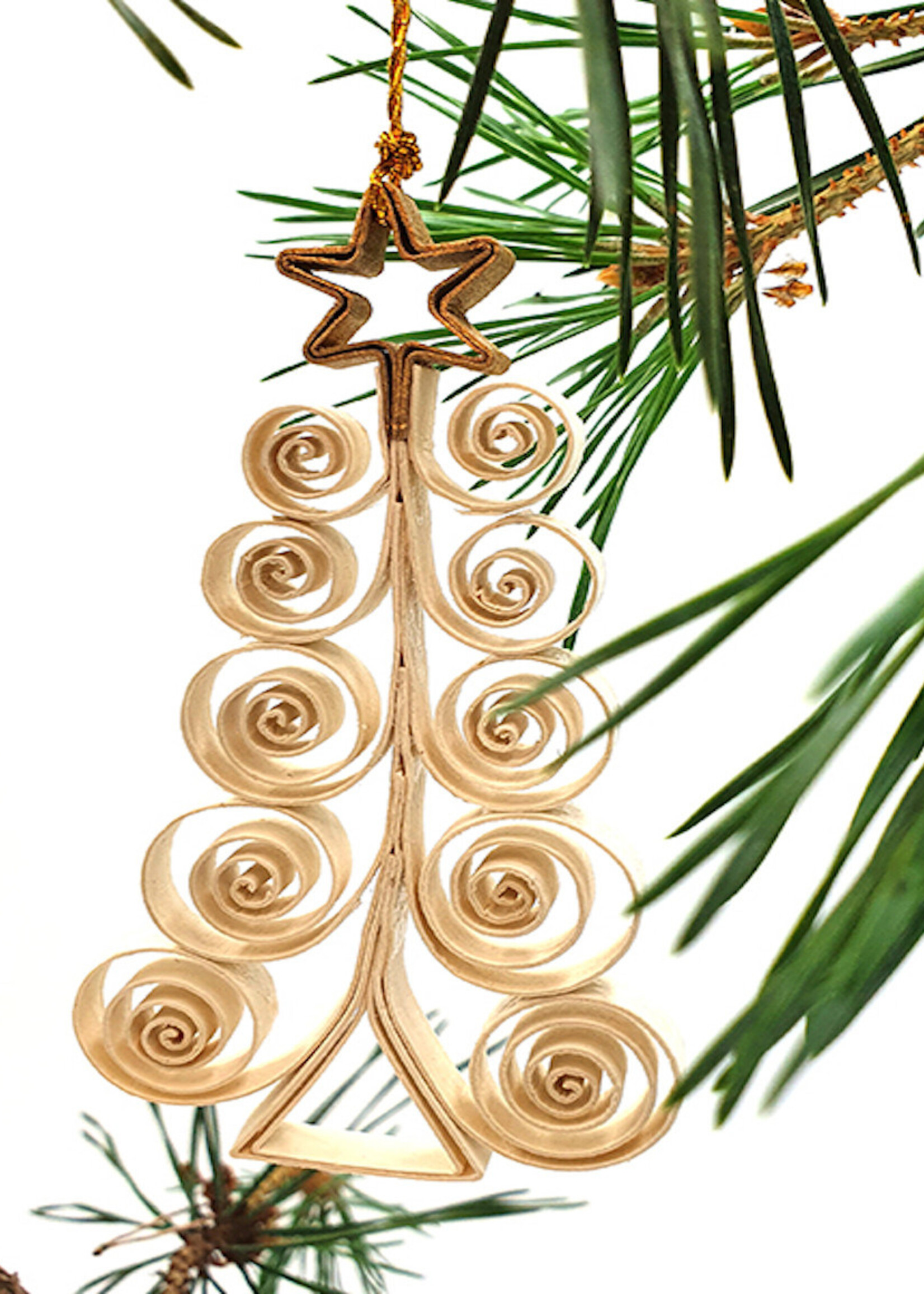 Fairtrade kertboom  curly natural set van 3 , Anna Nera