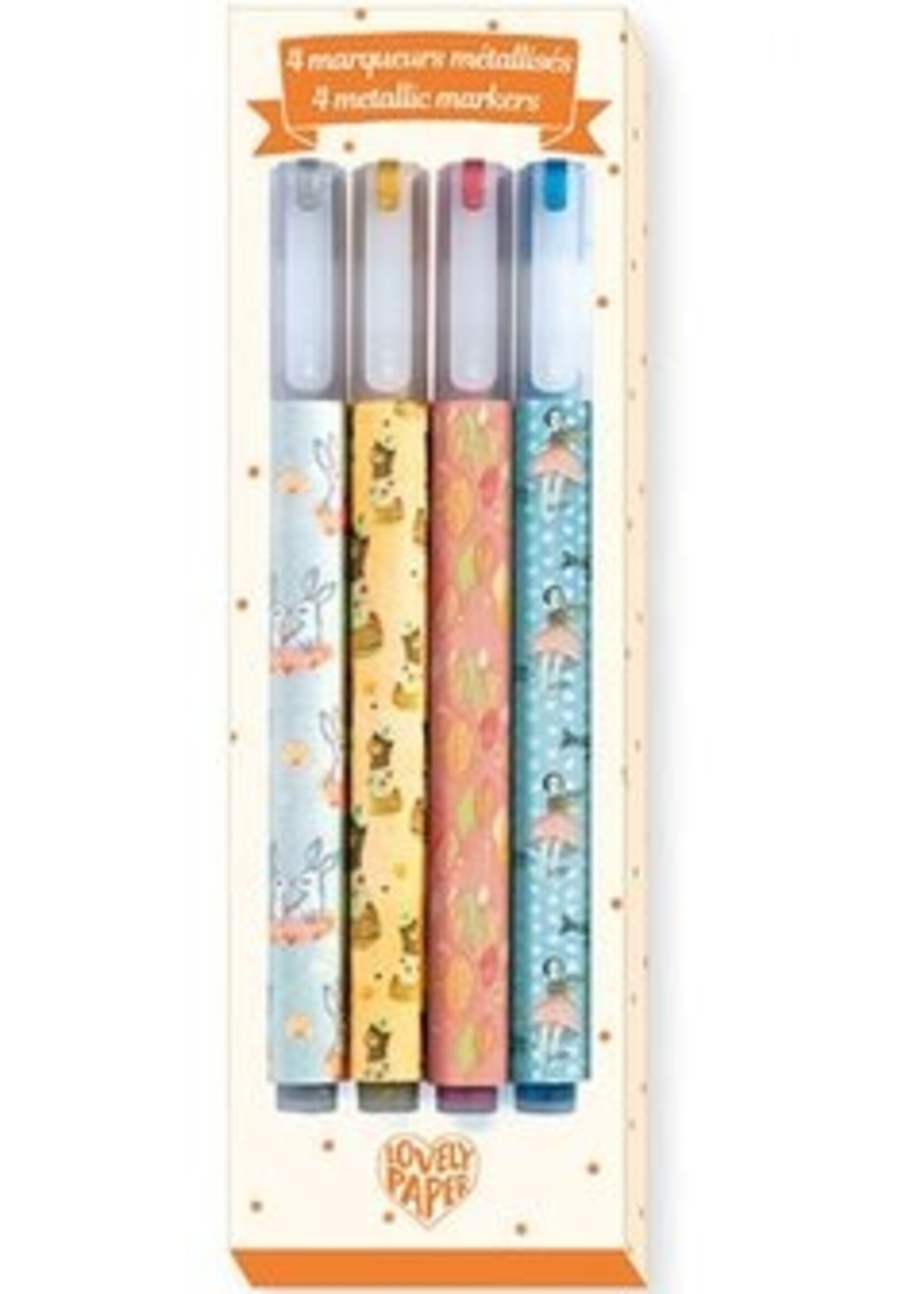 Djeco set metallic markers 4 stuks, djeco