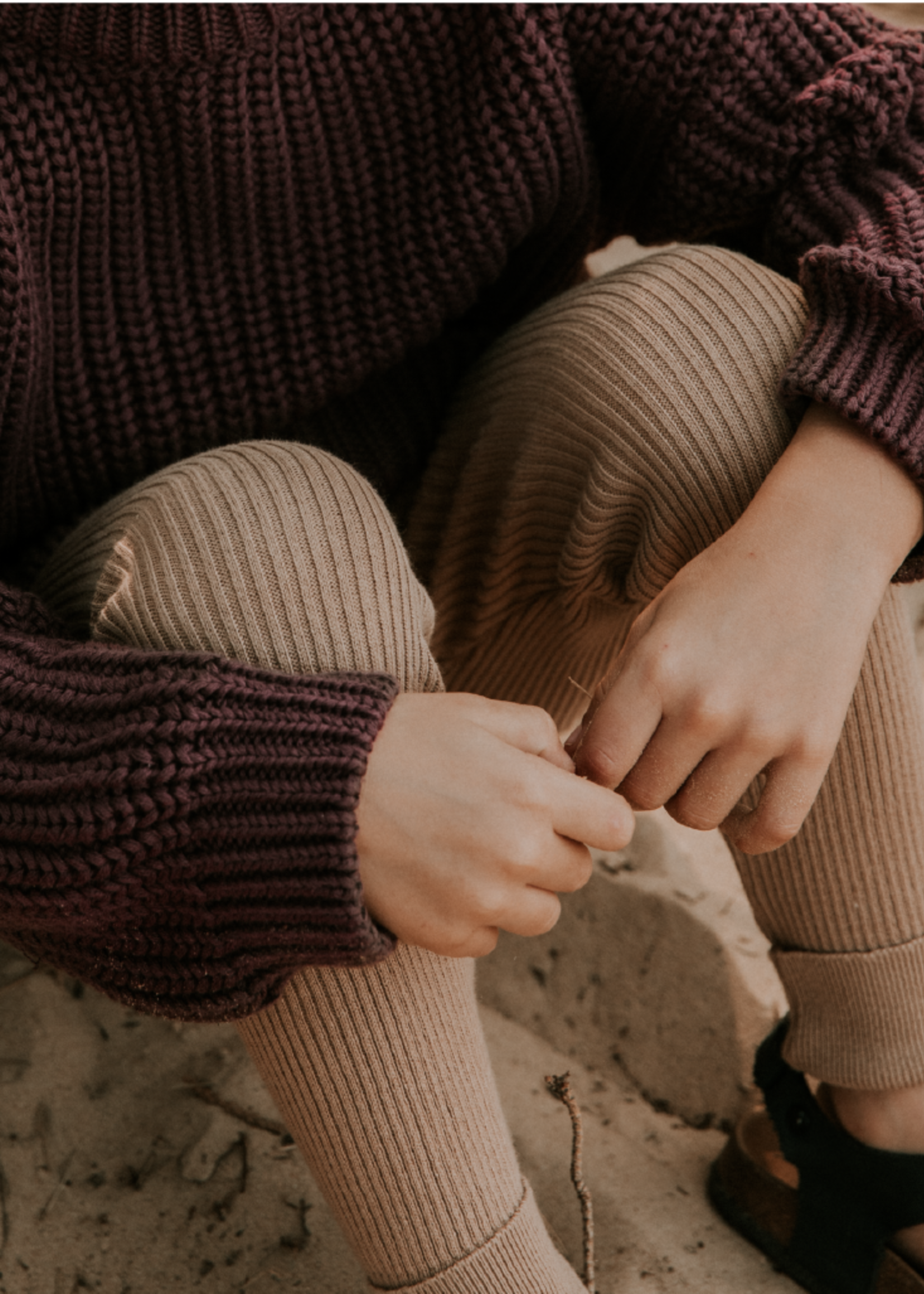 Yuki Yuki specials, knitted legging fine rib toffee, Yuki