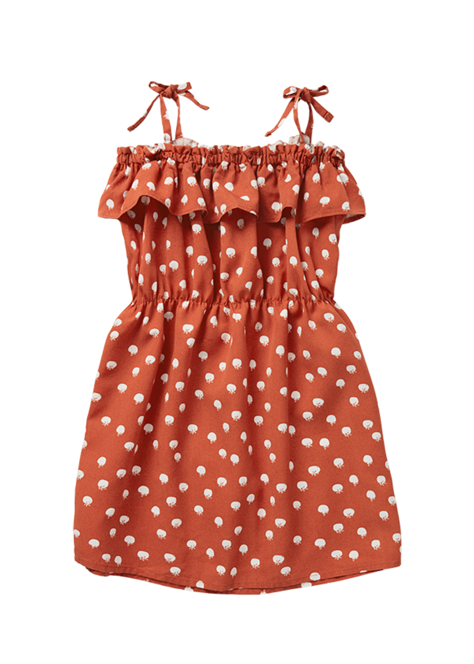 Sproet & Sprout Dress ruffle tomato print tuscany red, Sproet & Sprout