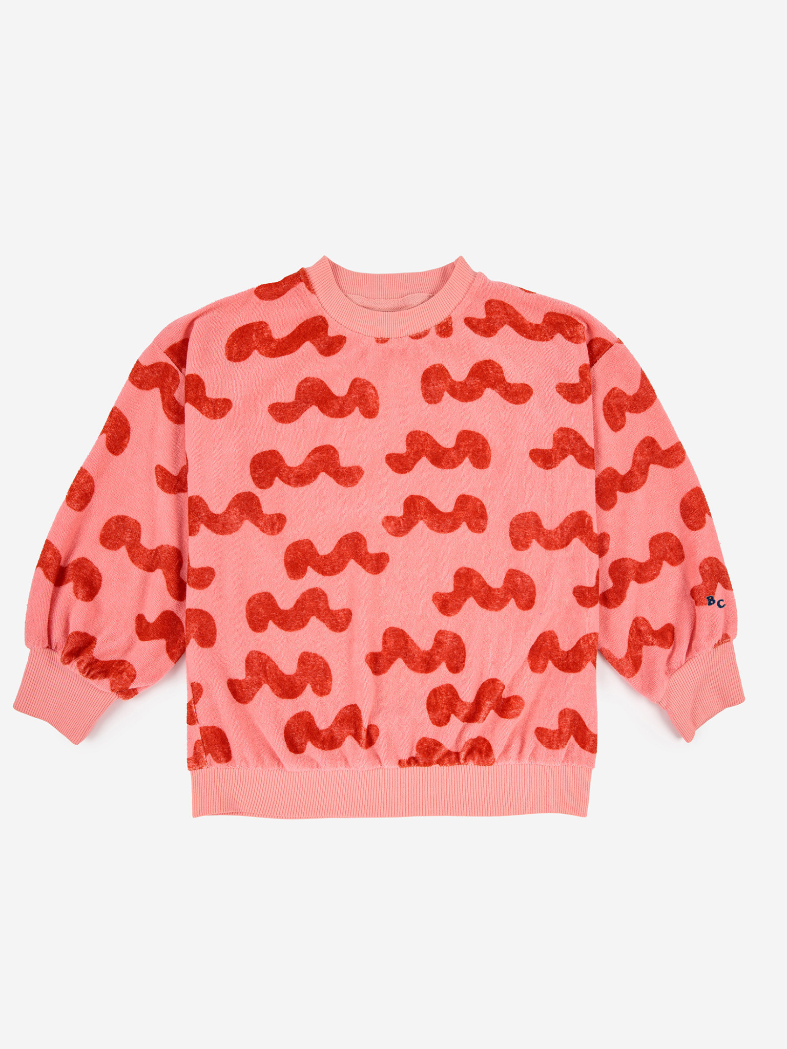 Waves allover terry sweater, Bobo Choses