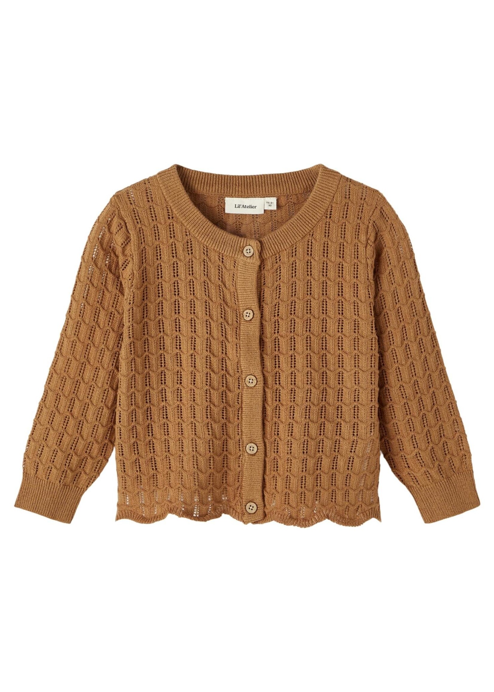 Lil Atelier Dija Loose knit cardigan Chipmunk, Lil Atelier