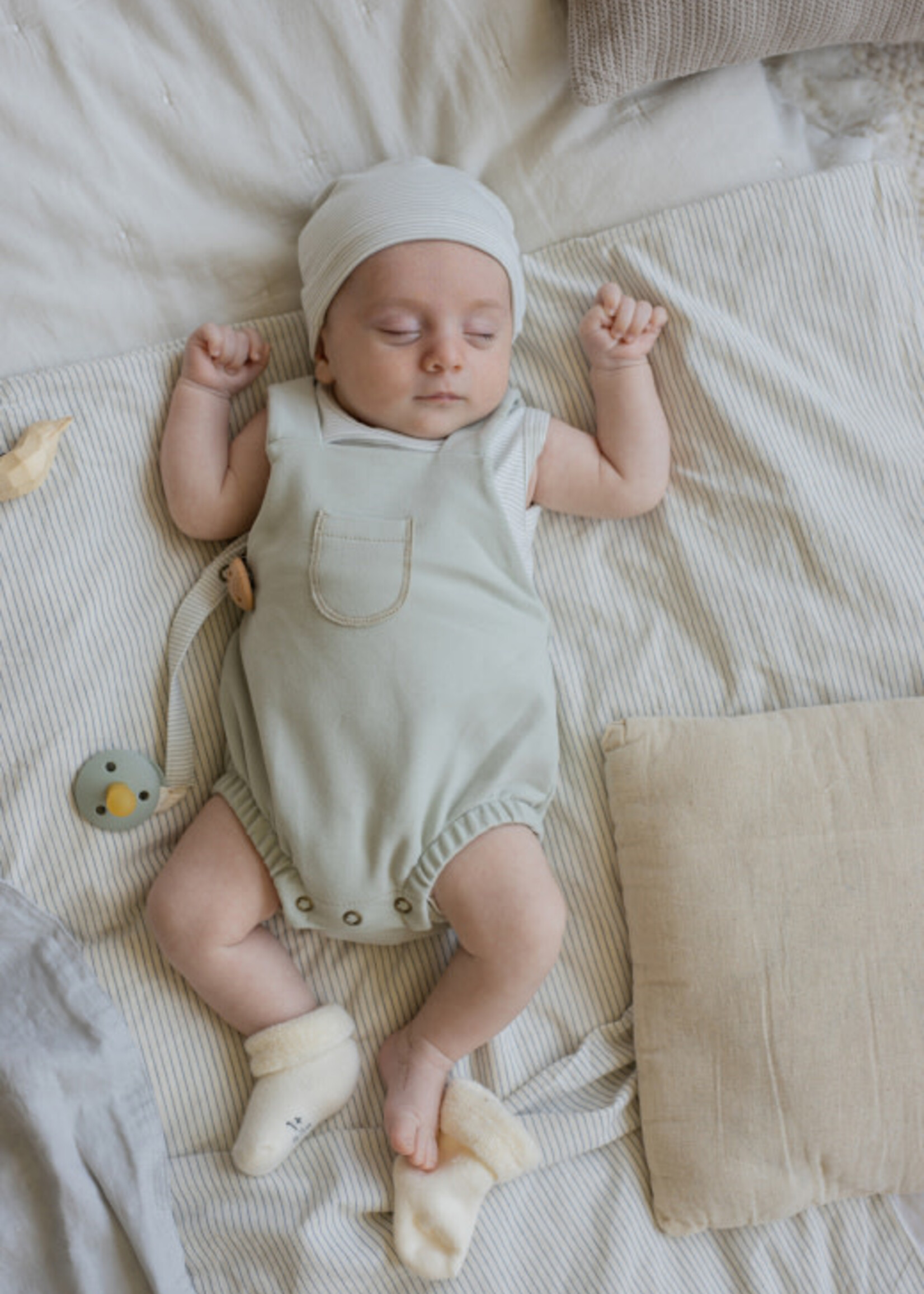 1 + in The Family Soft fleece newborn jumpsuit Dean jade, 1+ in the family