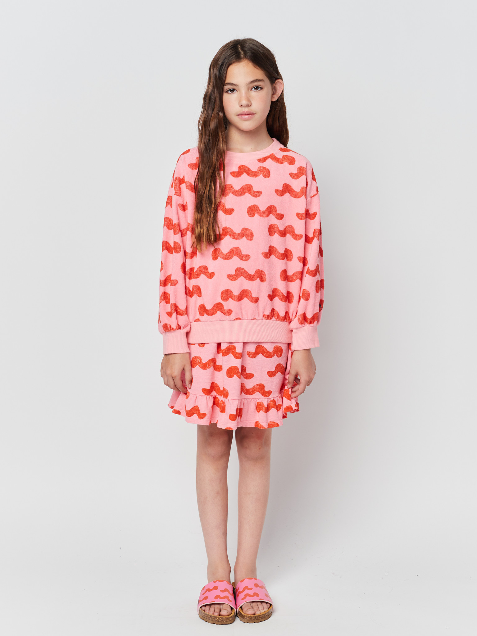 Waves allover terry sweater, Bobo Choses