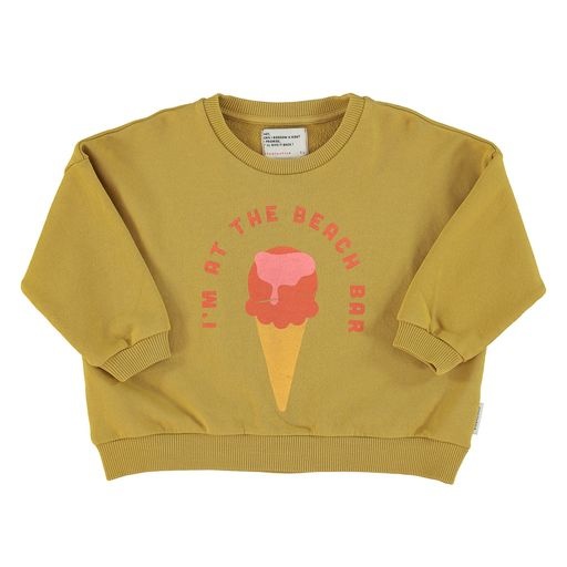 Unisex sweater icecream print khaki, Piupiuchick