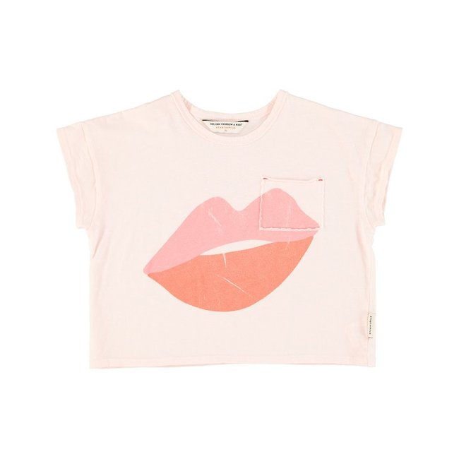 Piupiuchick T-shirt light pink Lips print, Piupiuchick
