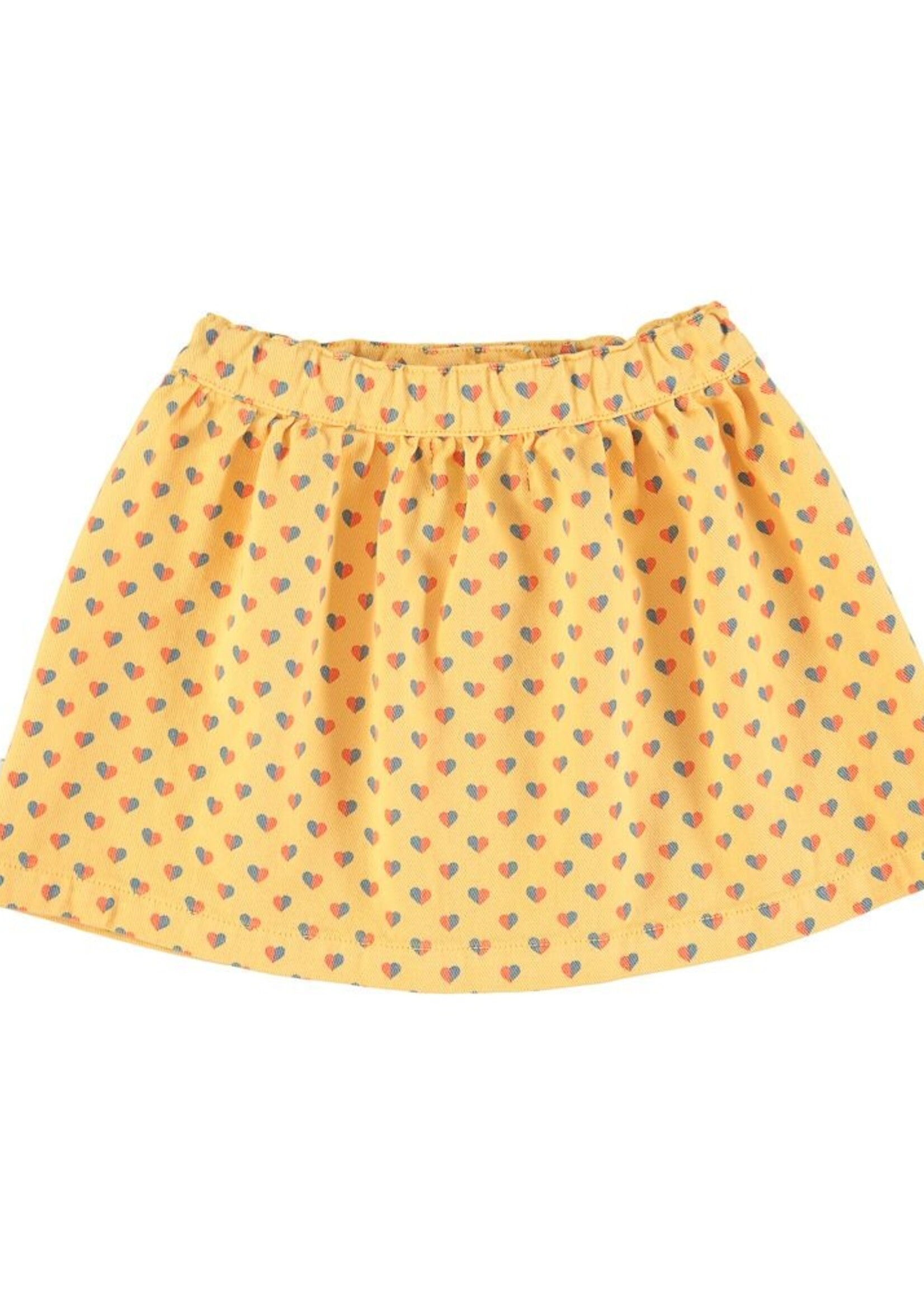 Piupiuchick Short skirt yellow hearts allover, Piupiuchick