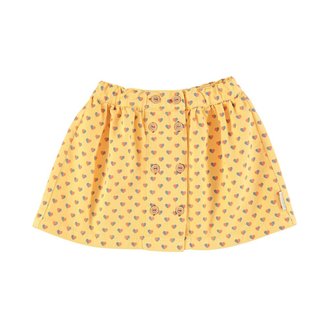 Piupiuchick Short skirt yellow hearts allover, Piupiuchick