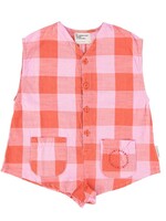 Piupiuchick Sleeveless jumpsuit red lilac checkered, Piupiuchick