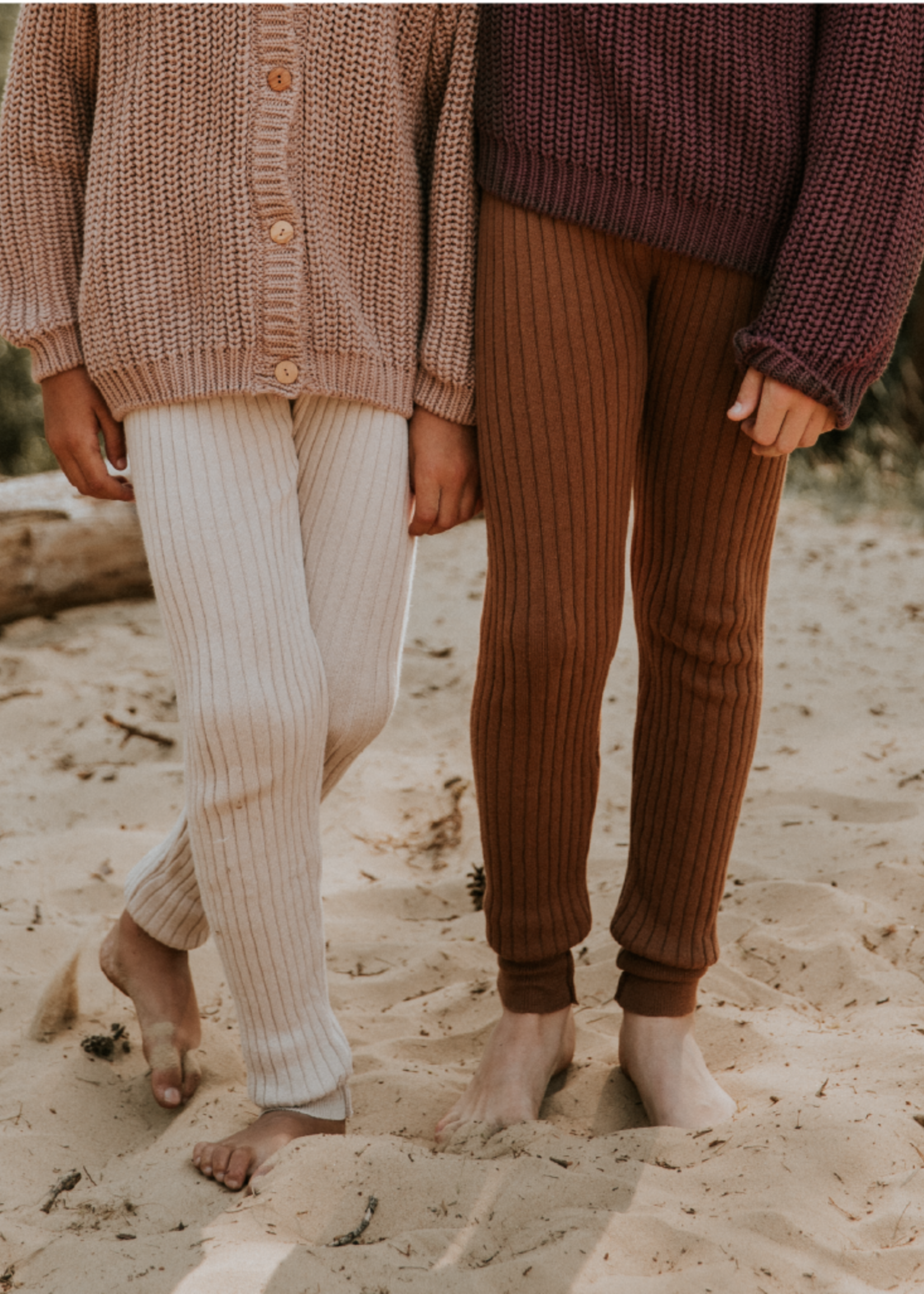 Yuki Yuki specials, knitted legging fine rib Walnut, Yuki