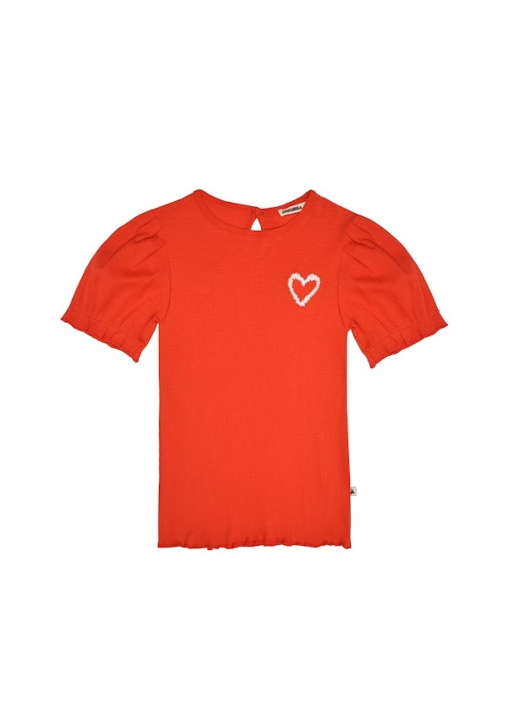 Ammehoela T-shirt Sofie SS Heart cherry- tomato flower Ammehoela
