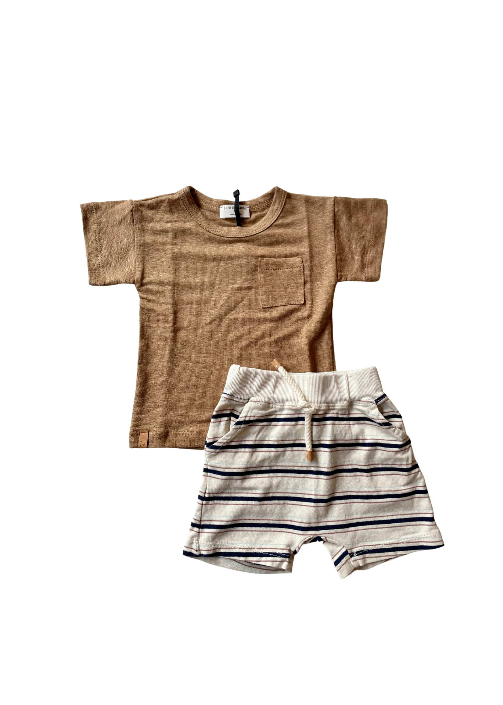 1 + in The Family T-shirt Adolf linen Biscotto, 1+ in the Family