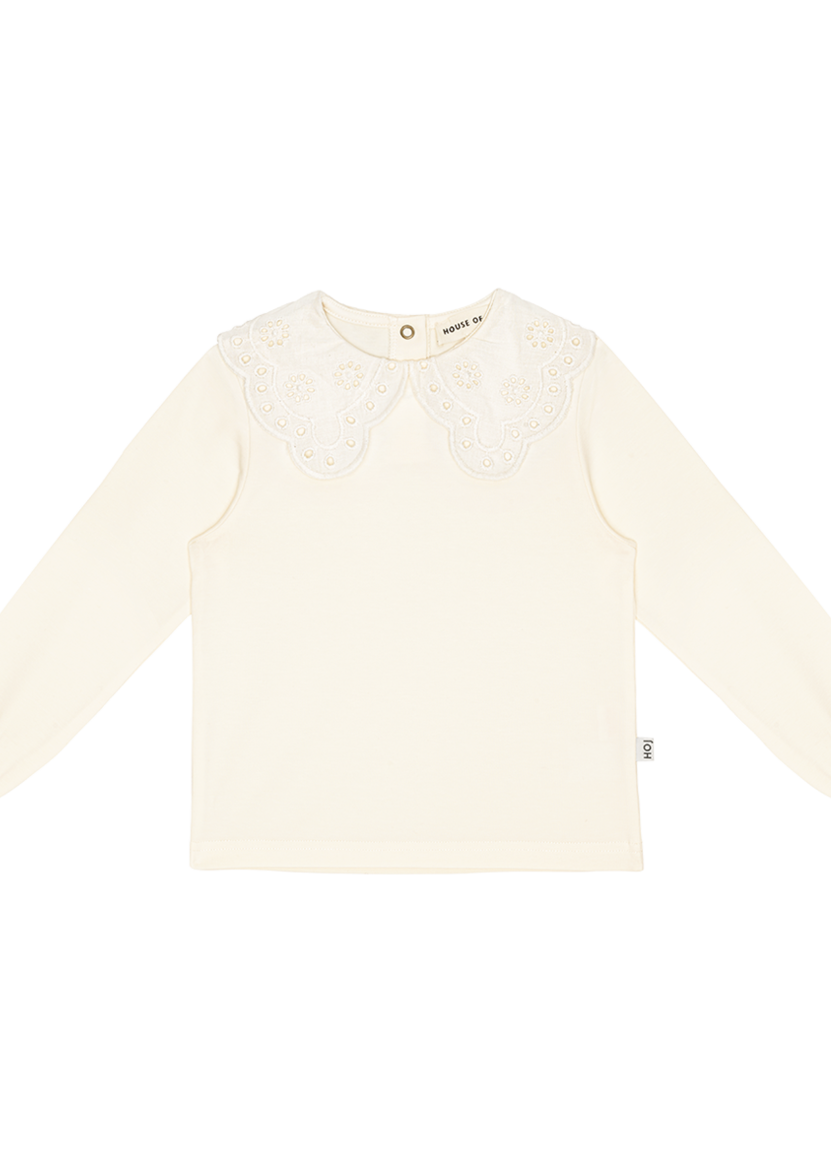 House of Jamie Crochet collar tee cream, House Of Jamie