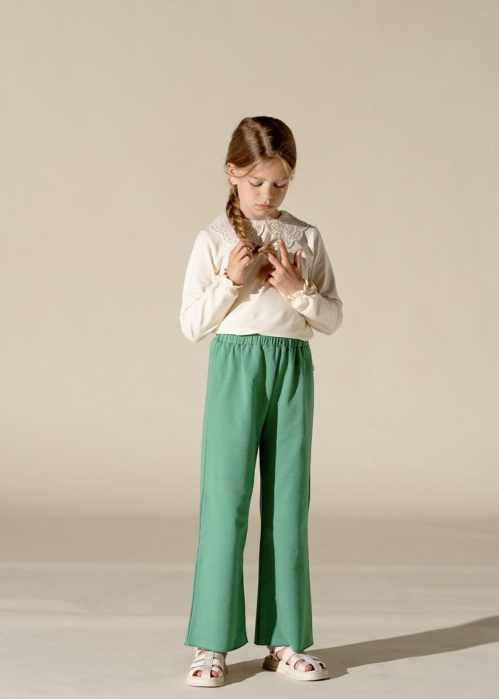 House of Jamie Crochet collar tee cream, House Of Jamie