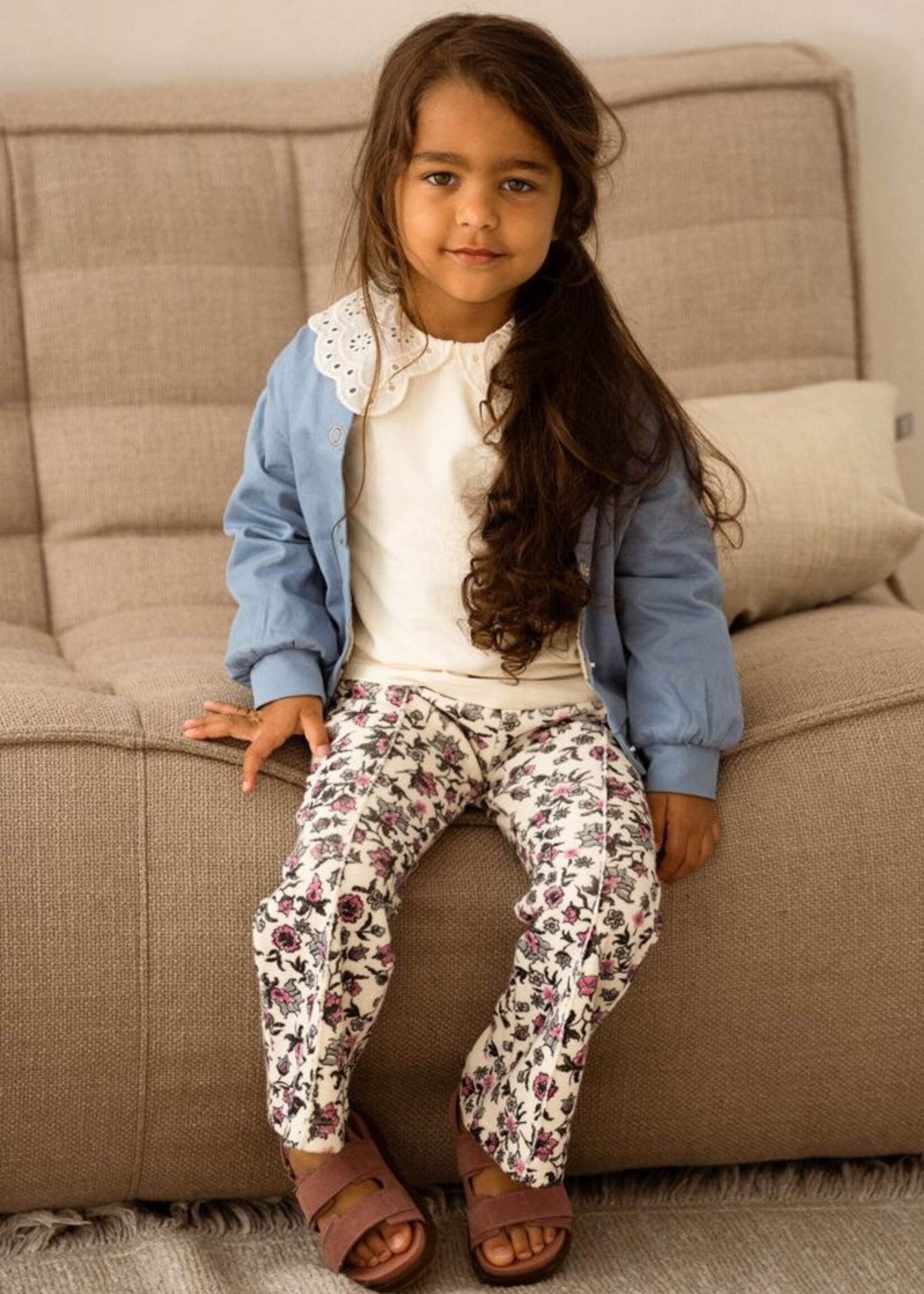 House of Jamie Crochet collar tee cream, House Of Jamie