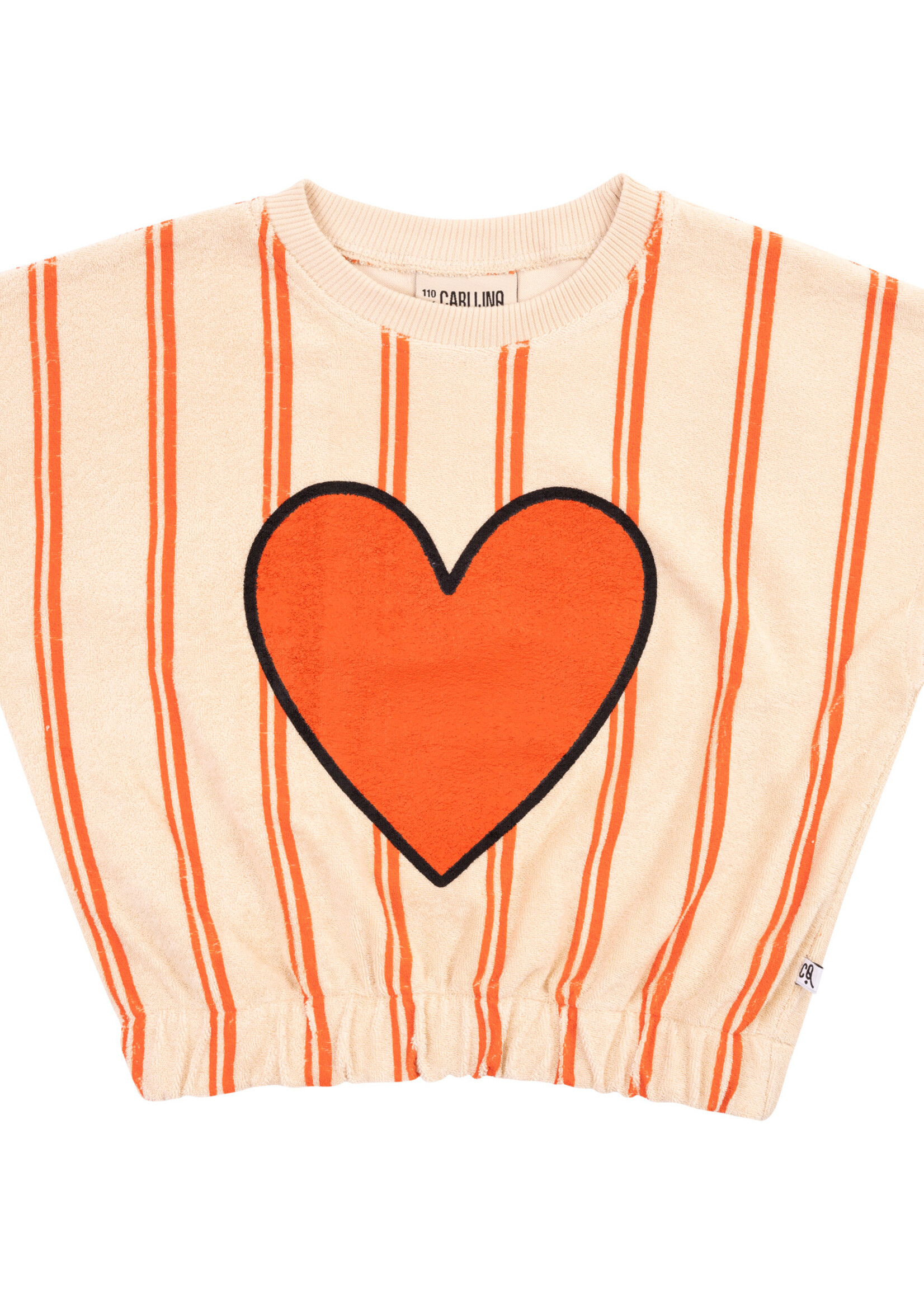 CarlijnQ Top stripes flame w, print, CarlijnQ