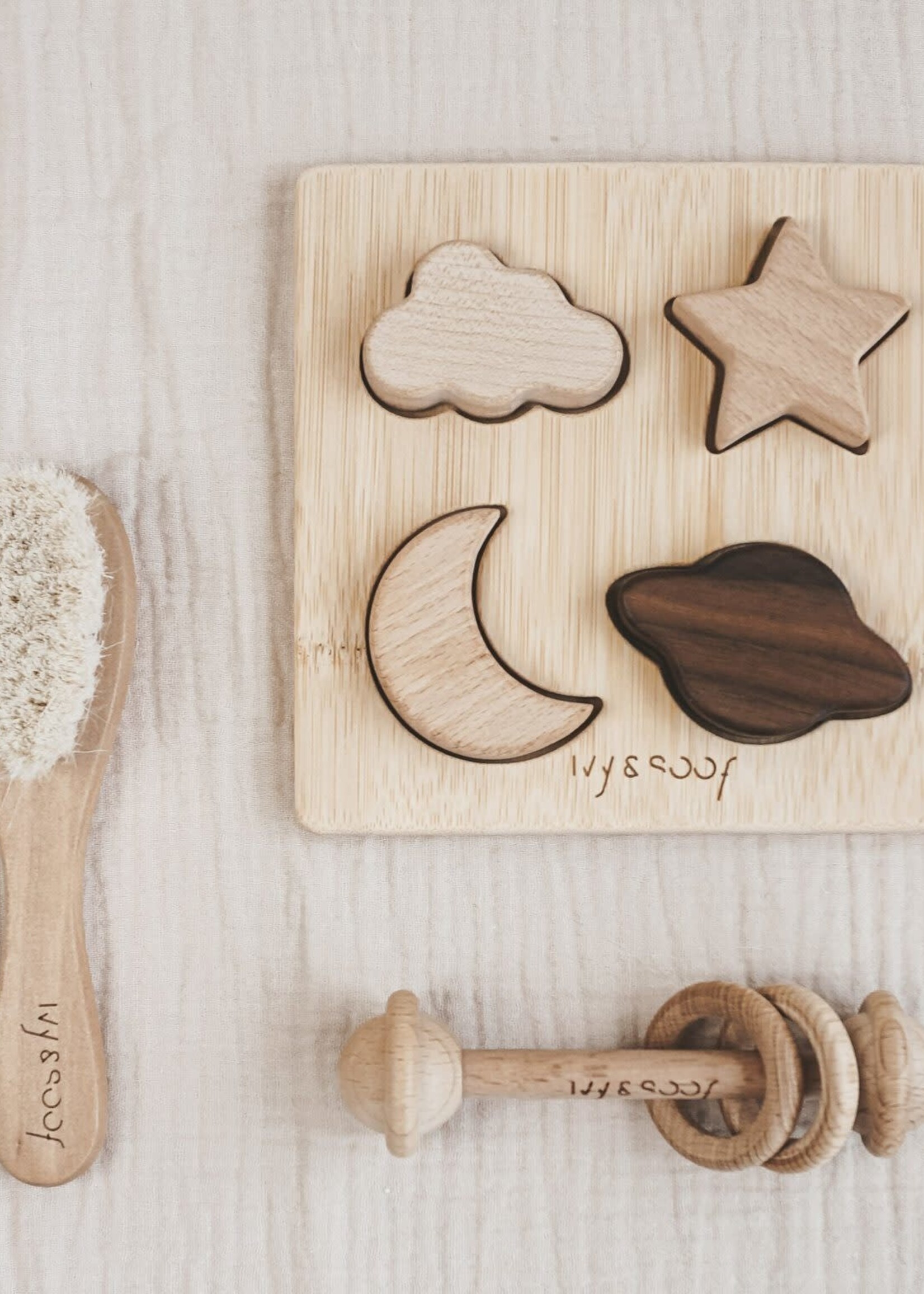 Ivy & Soof Houten Baby Puzzel, Ivy & Soof