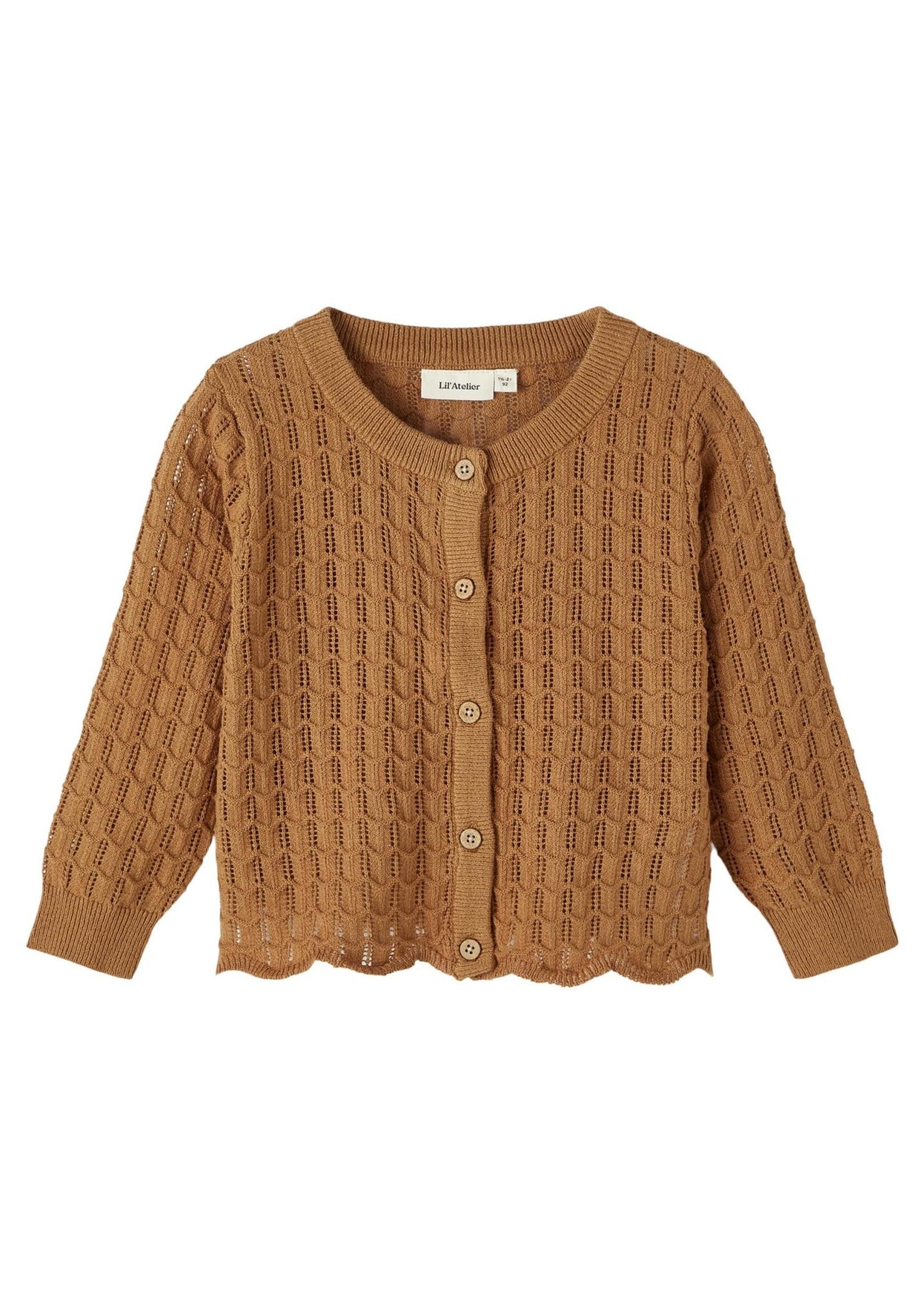 Lil Atelier Dija Loose knit cardigan Chipmunk, Lil Atelier