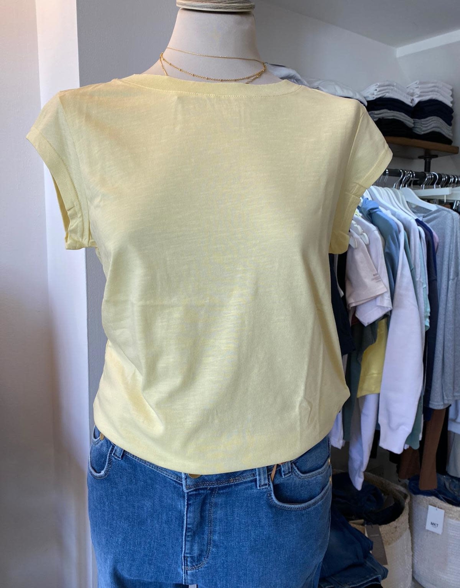 COSTER COPENHAGEN BASIC ROUND-NECK LIGHT YELLOW  731 T-SHIRT B0017 / CCH1100 BY COSTER