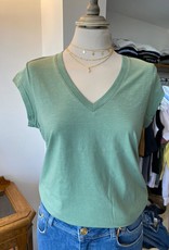 COSTER COPENHAGEN BASIC V-NECK  DUST GREEN 488 T-SHIRT B0022 / CCH1101 COSTER