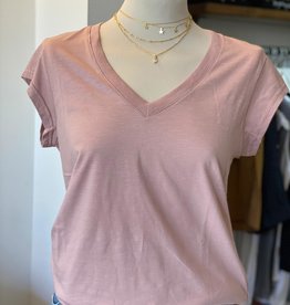 COSTER COPENHAGEN BASIC V-NECK  OLD ROSE 690 T-SHIRT B0022 / CCH1101 COSTER