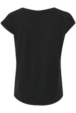 SAINT TROPEZ ADELIA ROLL SLEEVE TEE U1520 FROM SAINT TROPEZ  IN  BLACK