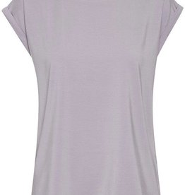 SAINT TROPEZ ADELIA ROLL SLEEVE TEE U1520 FROM SAINT TROPEZ  IN  DAPPLE GRAY