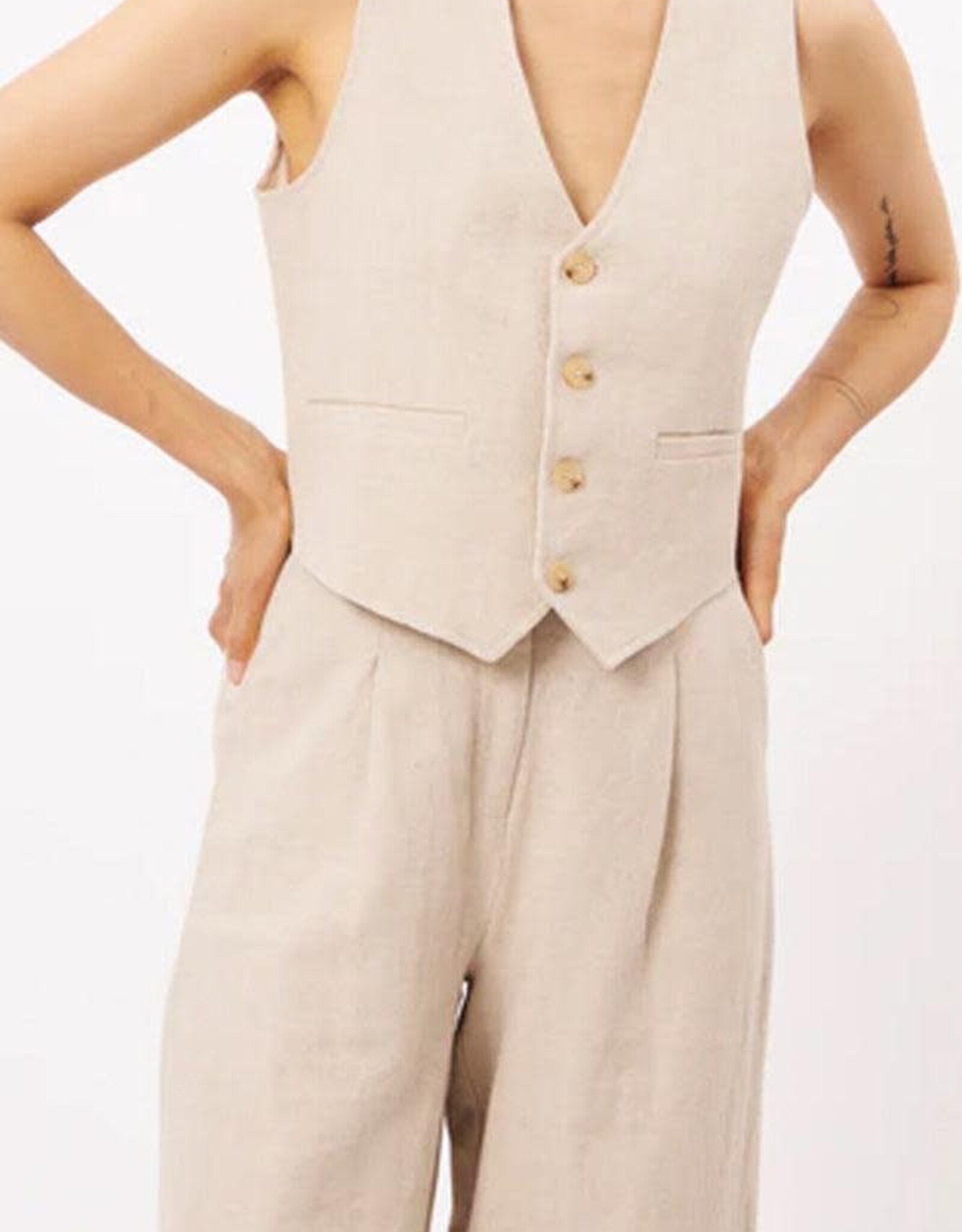 FRNCH ALIX LINEN WAISTCOAT F12587 BY FRNCH SS24