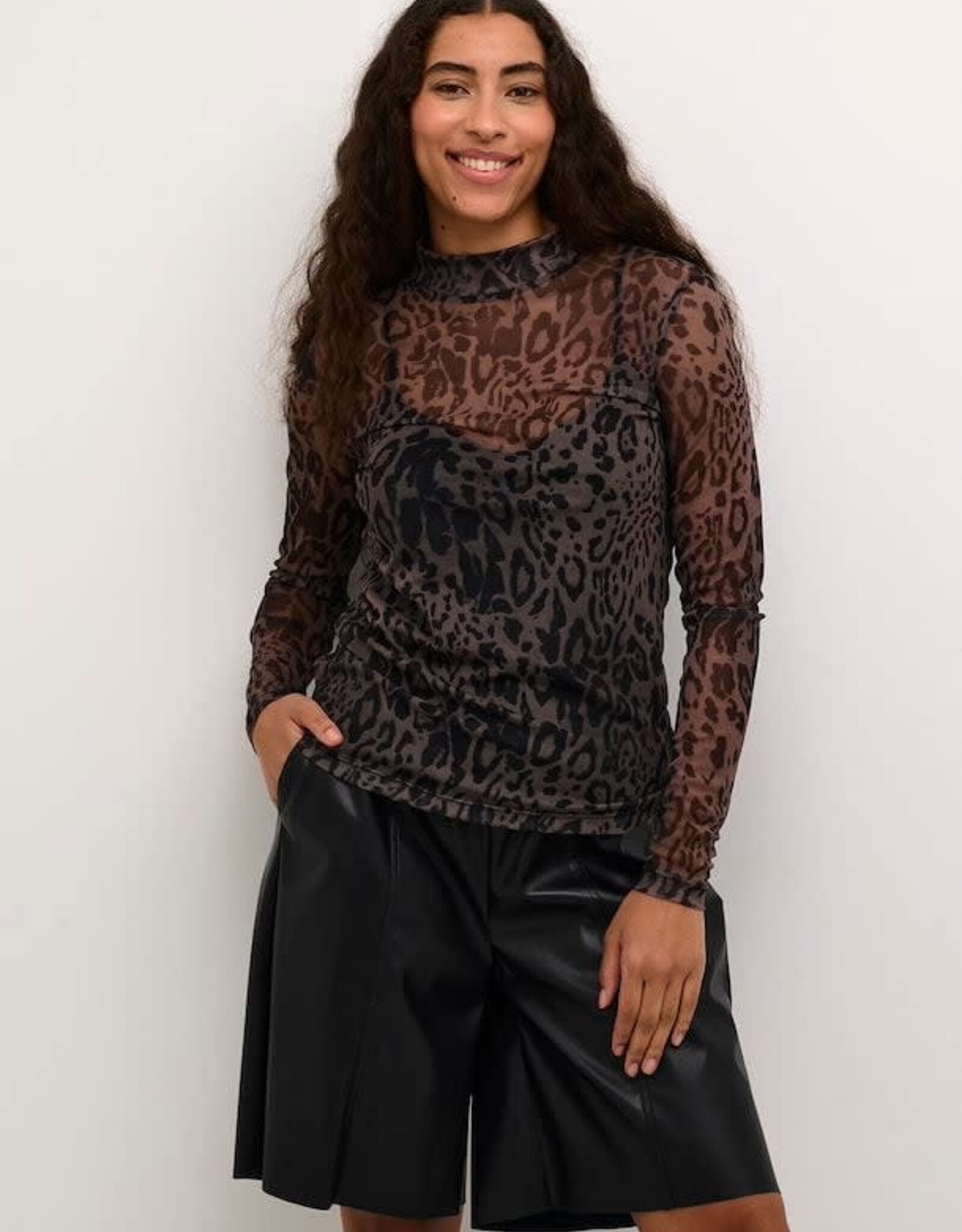 KAFFE KAJOHANNE LS  NETTED T-SHIRT BY KAFFE