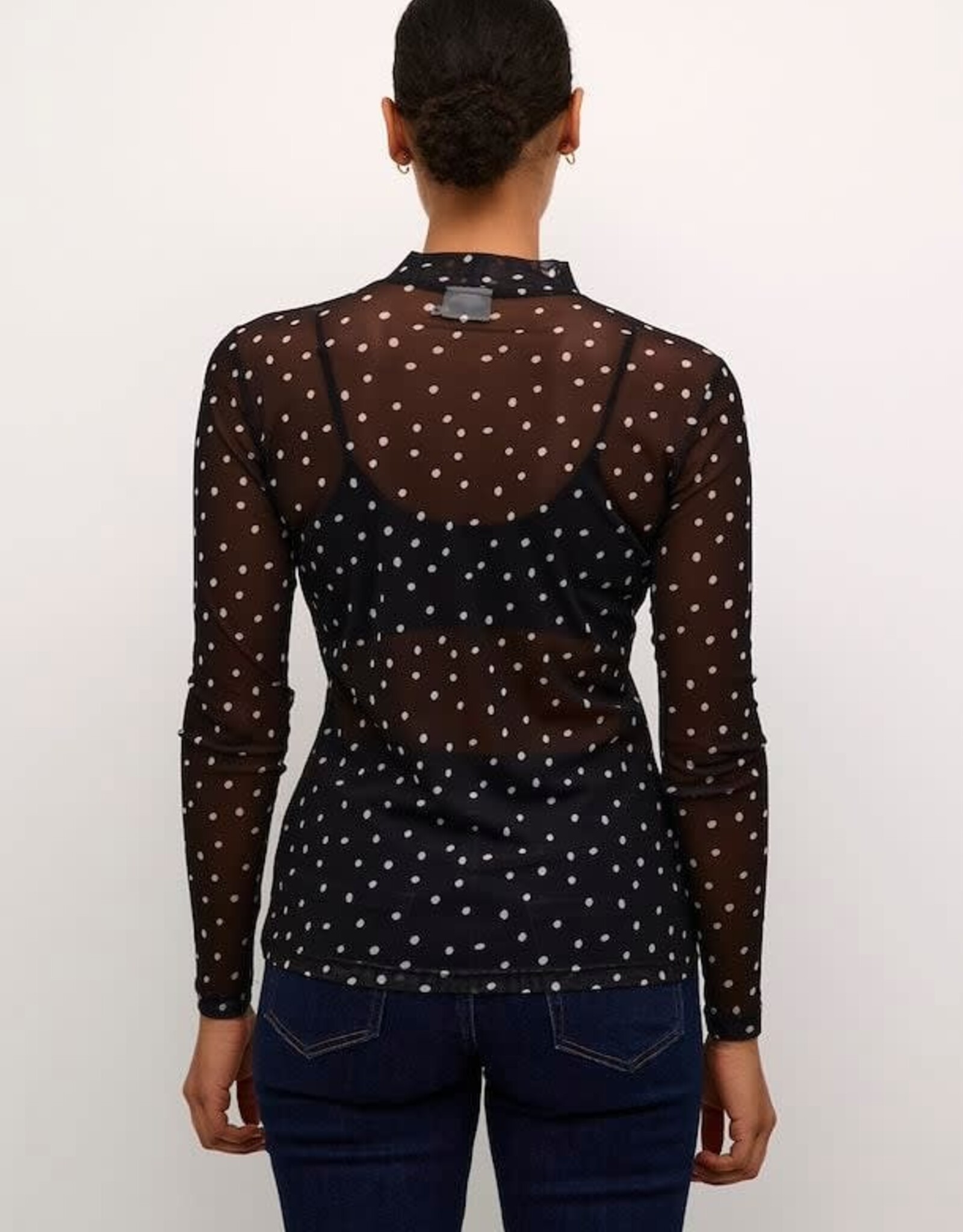 KAFFE KAJOHANNE LS  NETTED T-SHIRT BY KAFFE