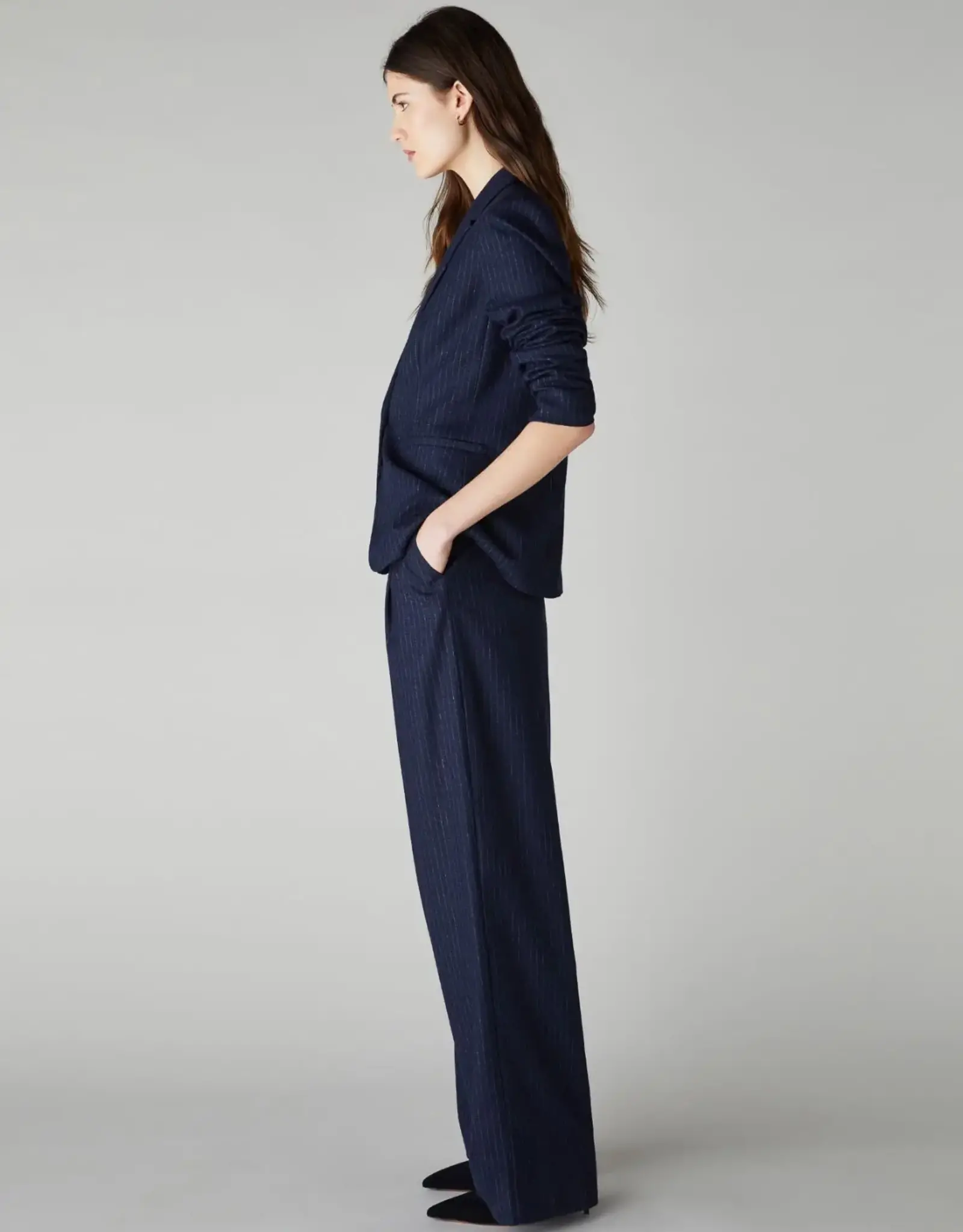 EMME BY MAX MARA TORRE PINSTRIPE TROUSERS BY EMME