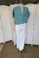 HARIS LINEN OF GREECE WIDE LEGGED PANTS WITH ELASTICATED WAIST