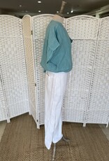 HARIS LINEN OF GREECE WIDE LEGGED PANTS WITH ELASTICATED WAIST