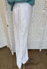 HARIS LINEN OF GREECE WIDE LEGGED PANTS WITH ELASTICATED WAIST